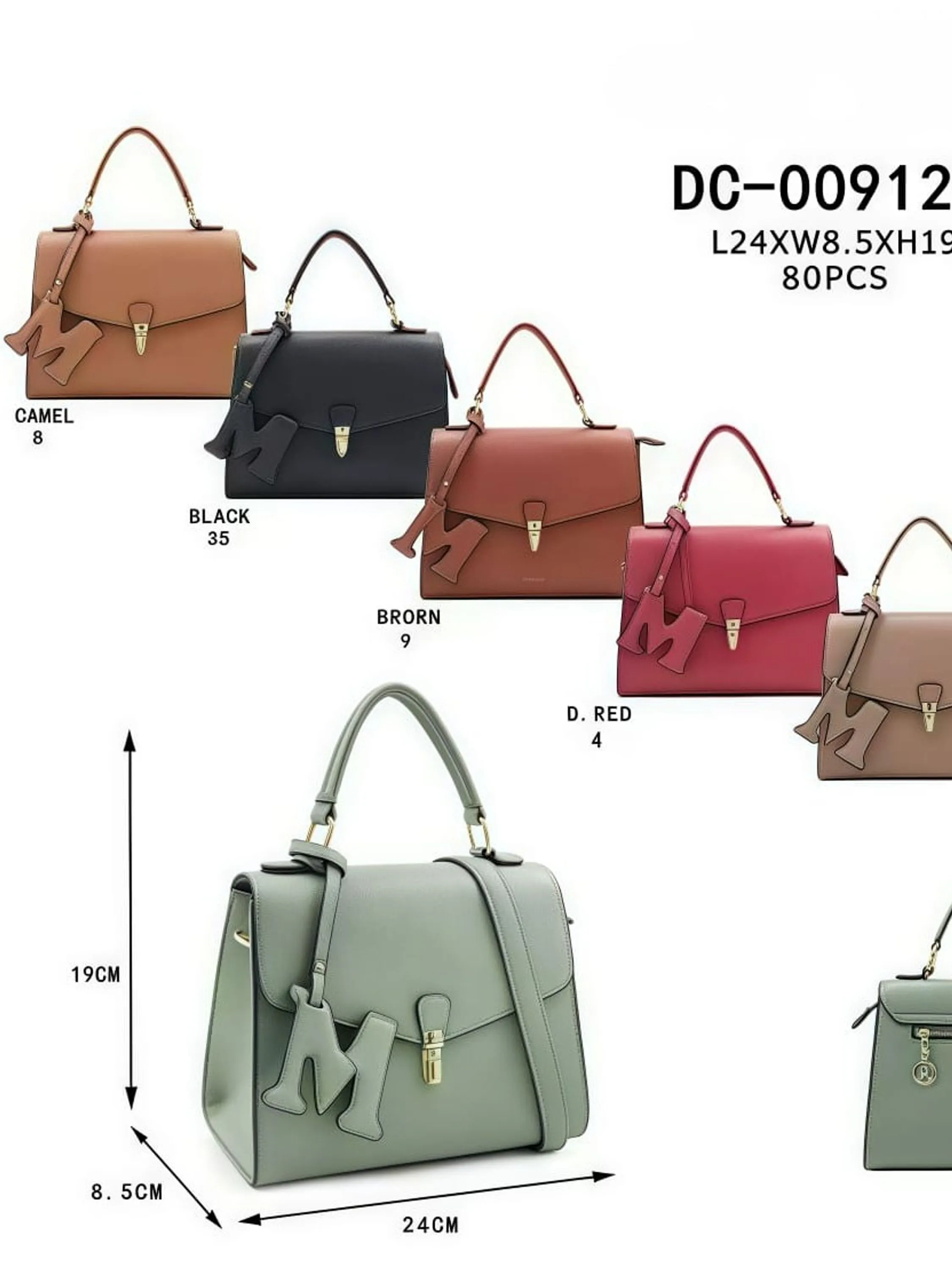 Bolsa feminina média mão e ombro com chaveiro 00912#