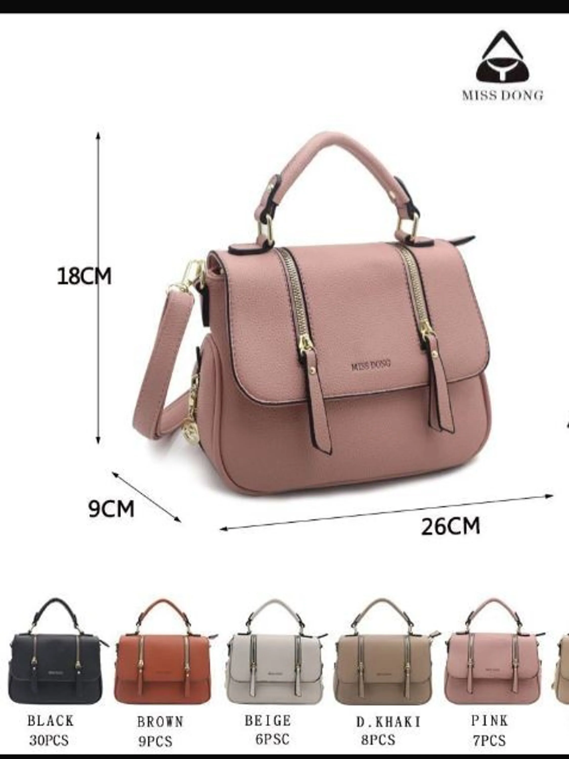 Bolsa feminina média com alça de mão e ombro Dx-23#