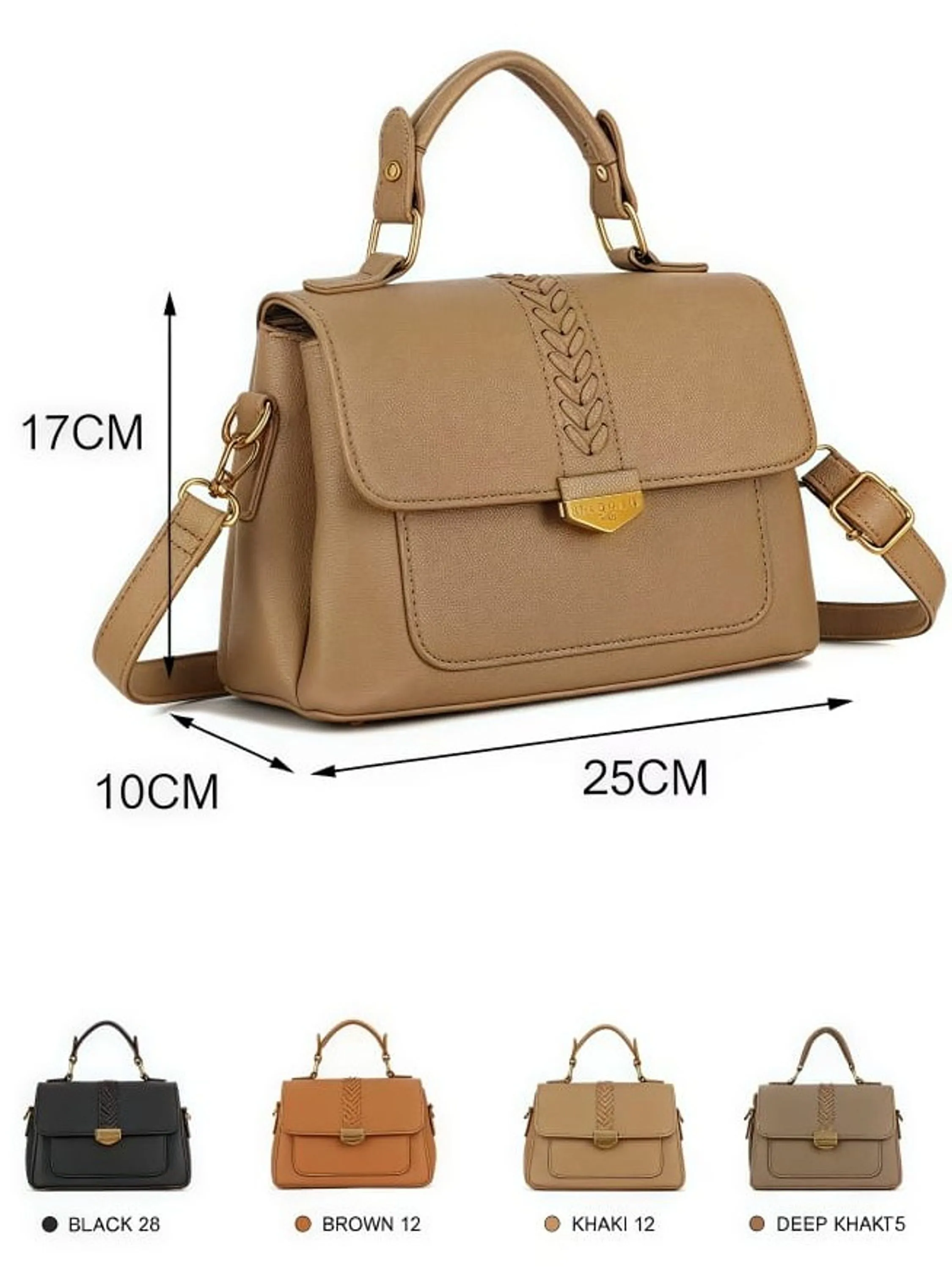 Bolsa Feminina média com 3 Divisões 6143#