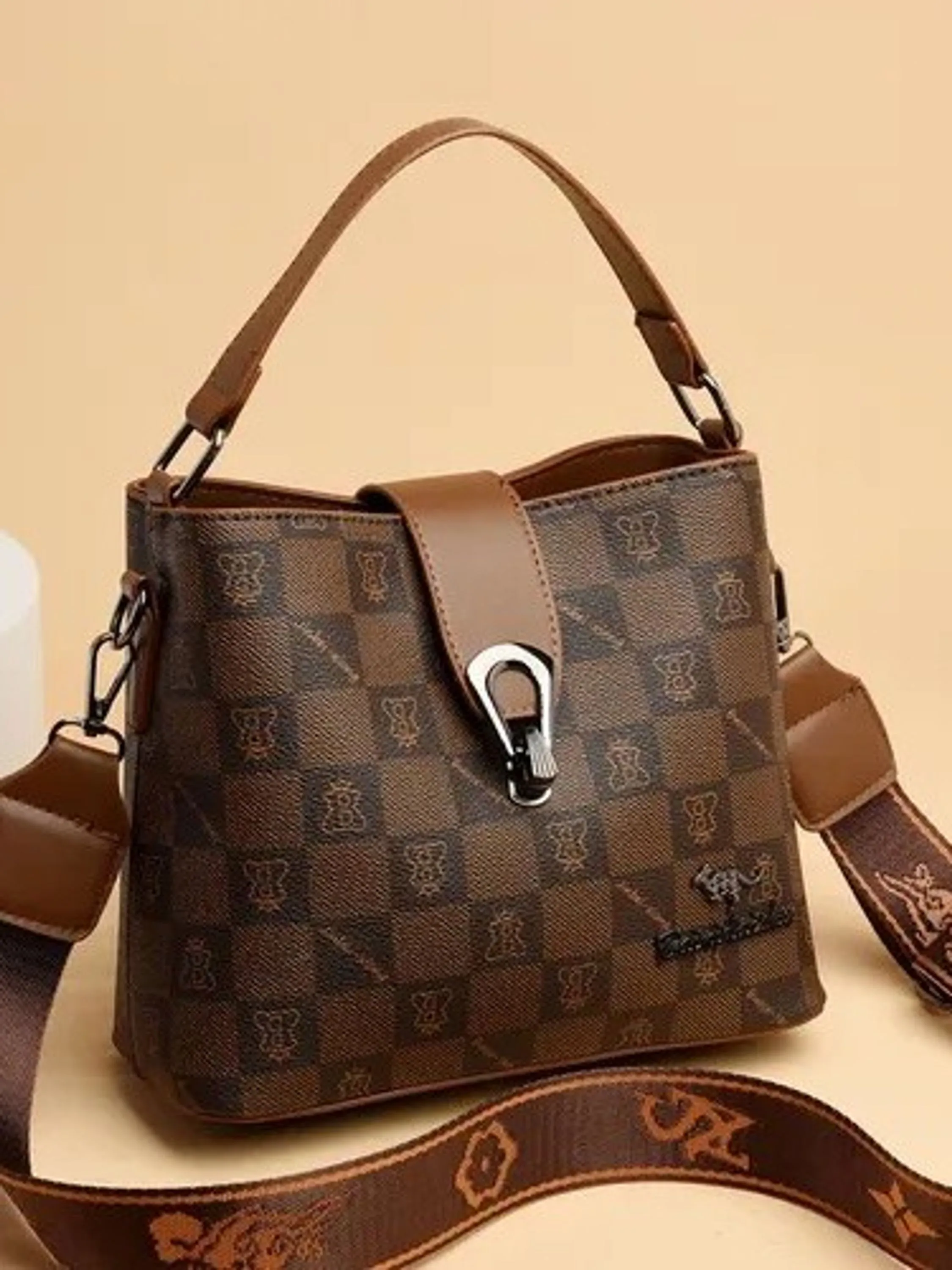 Bolsa feminina mao e ombro moderna estampada 8291#