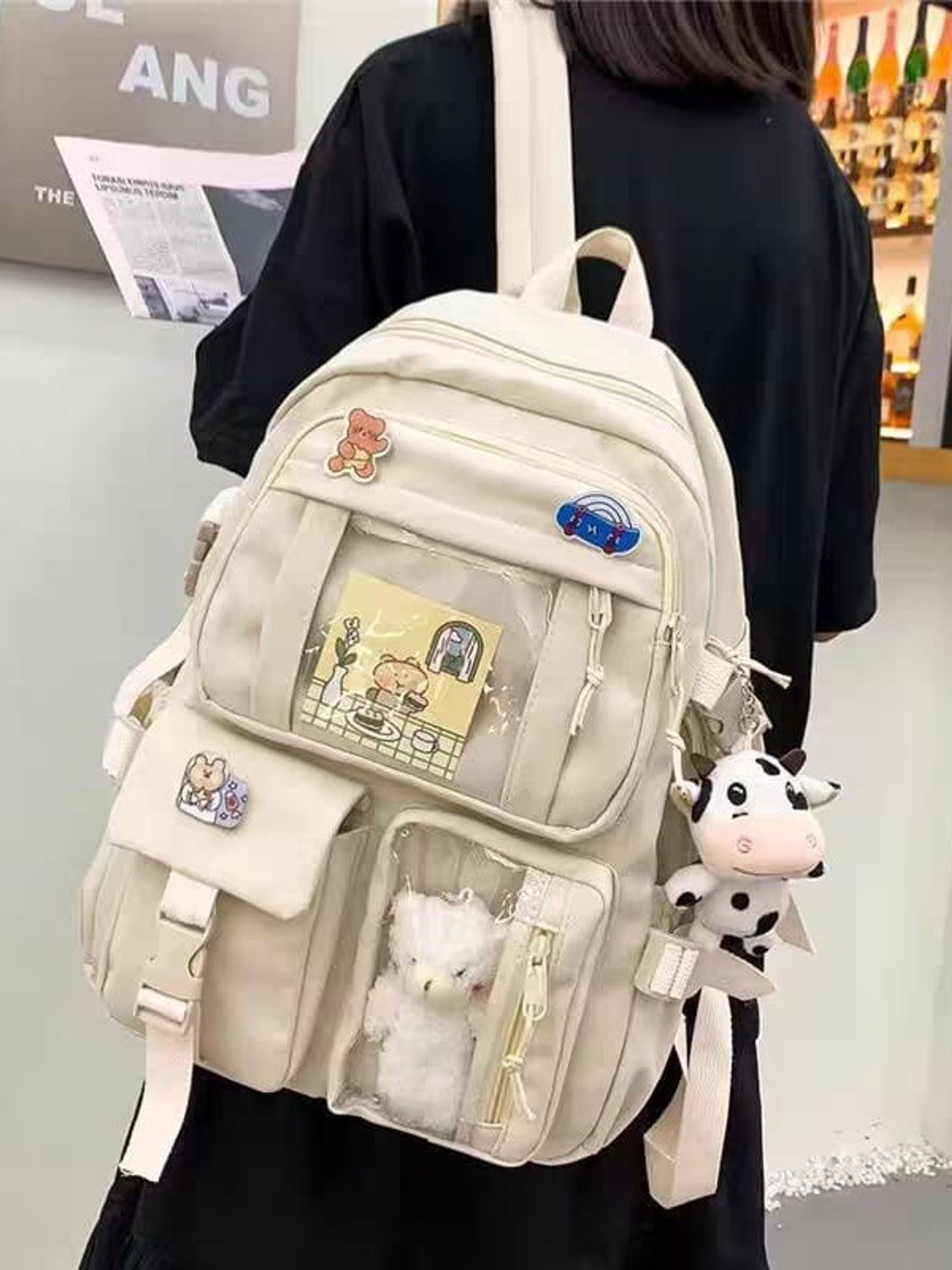 Mochila adolescente universitária estilo coreano 23441#