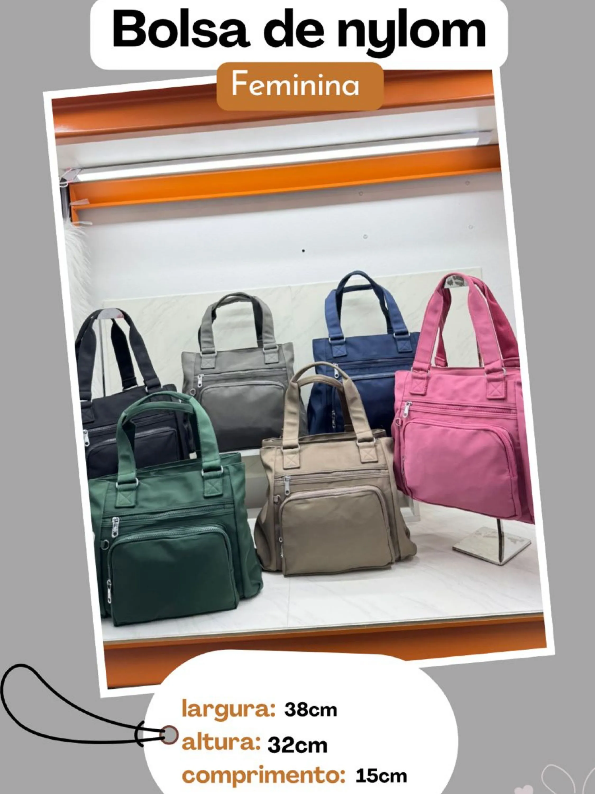 Bolsa grande de lyom alça dupla de ombro