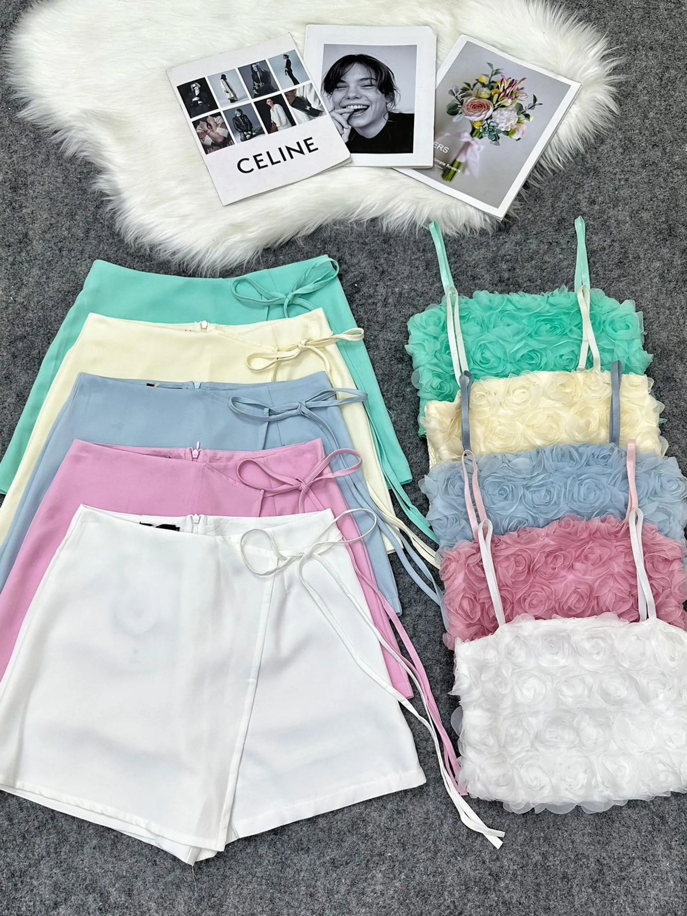 Conjunto de feminina shorts saia