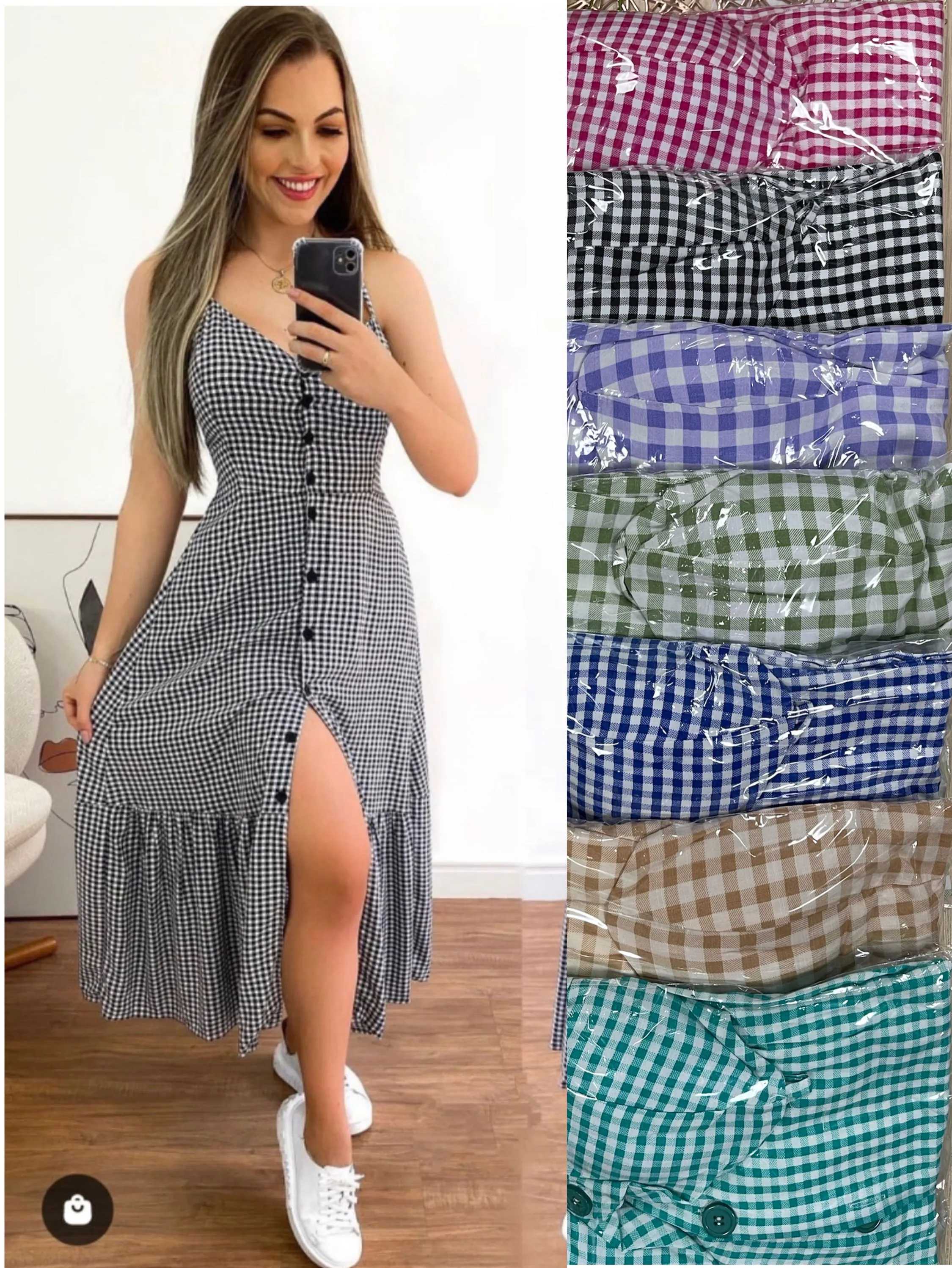 Vestido com forro com bojo tecido viscolinho Maya modas