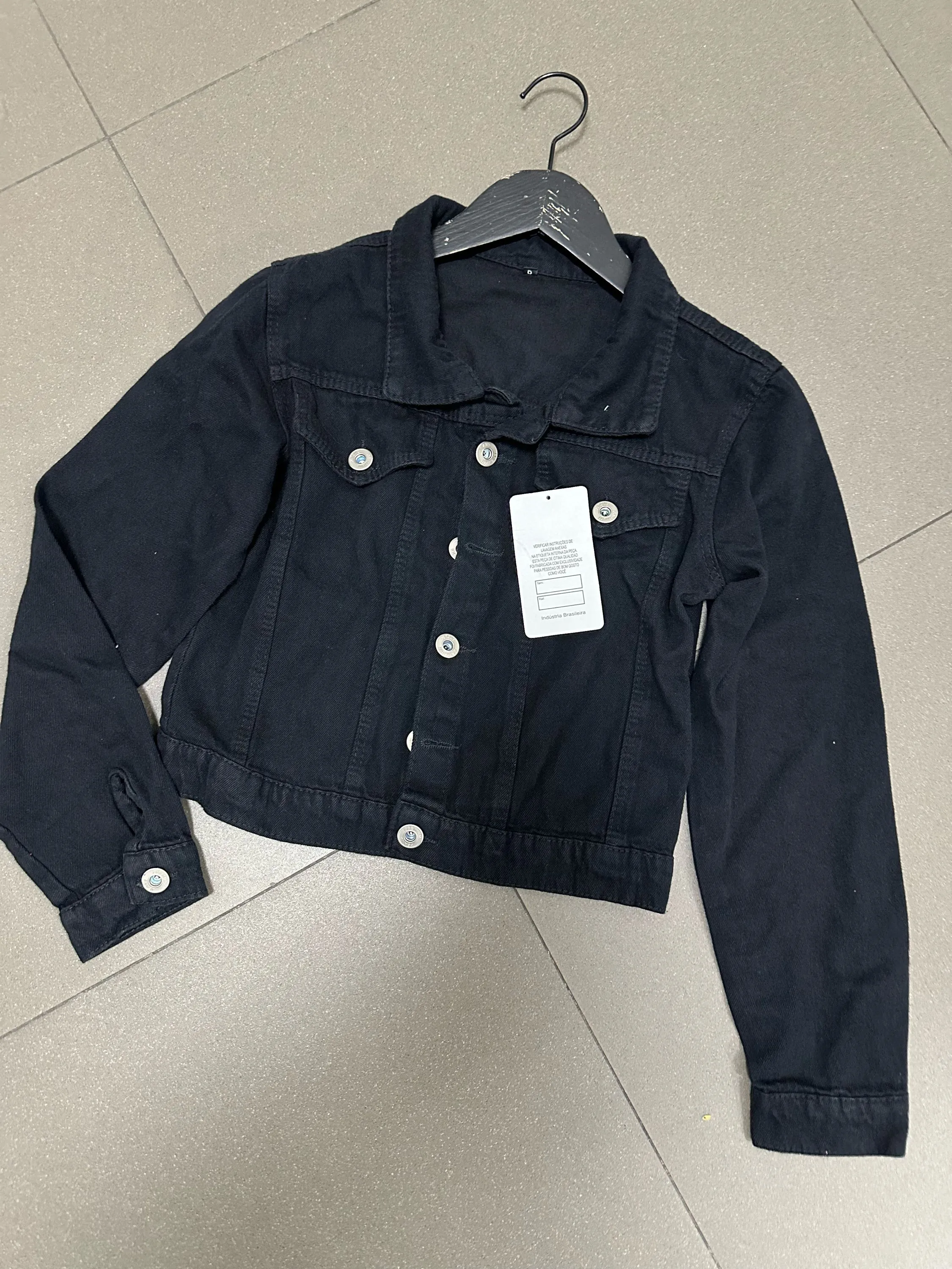 Jaqueta jeans feminina manga longa
