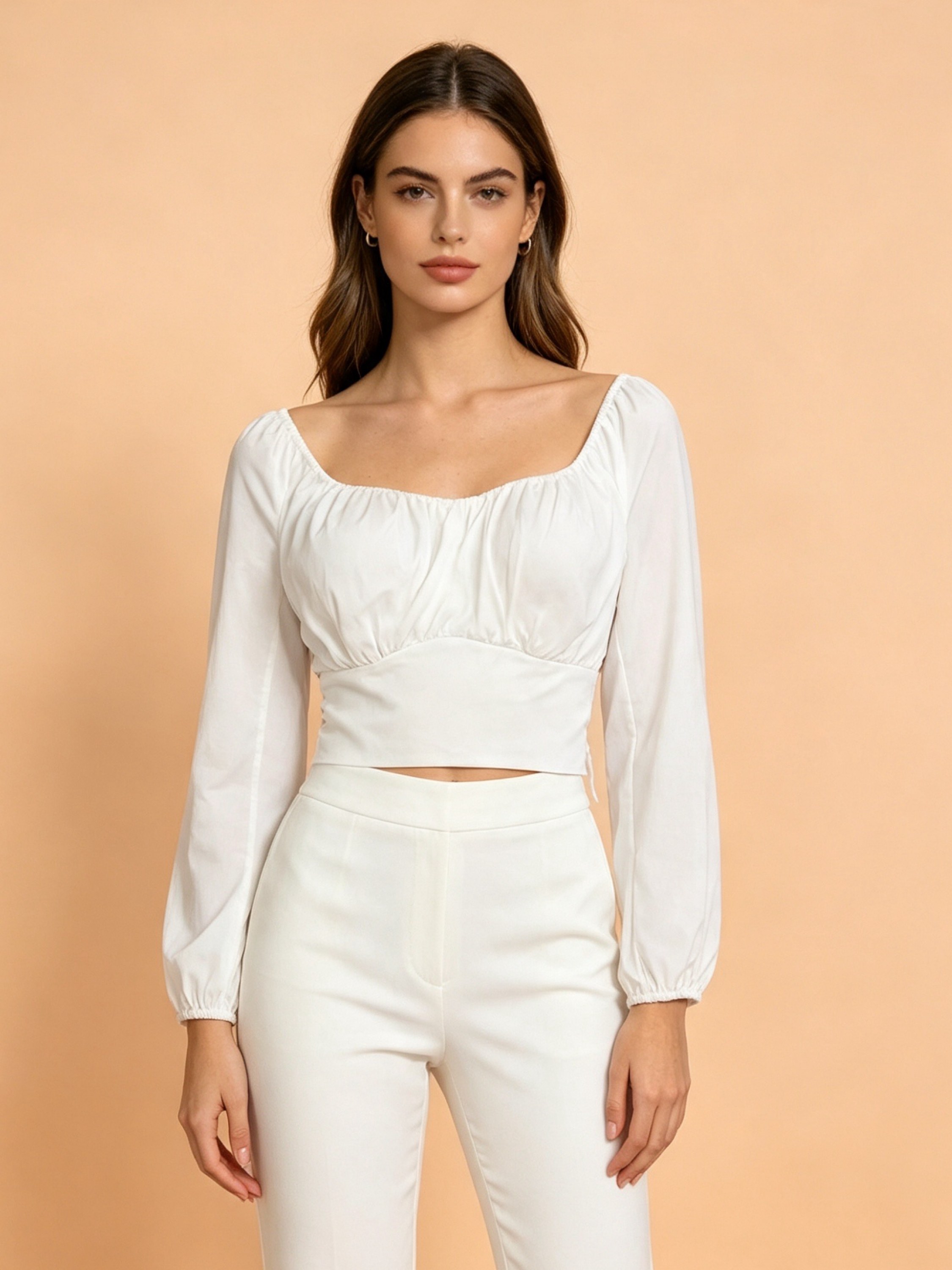 Blusa cropped viscose atrás amarra Maya modas