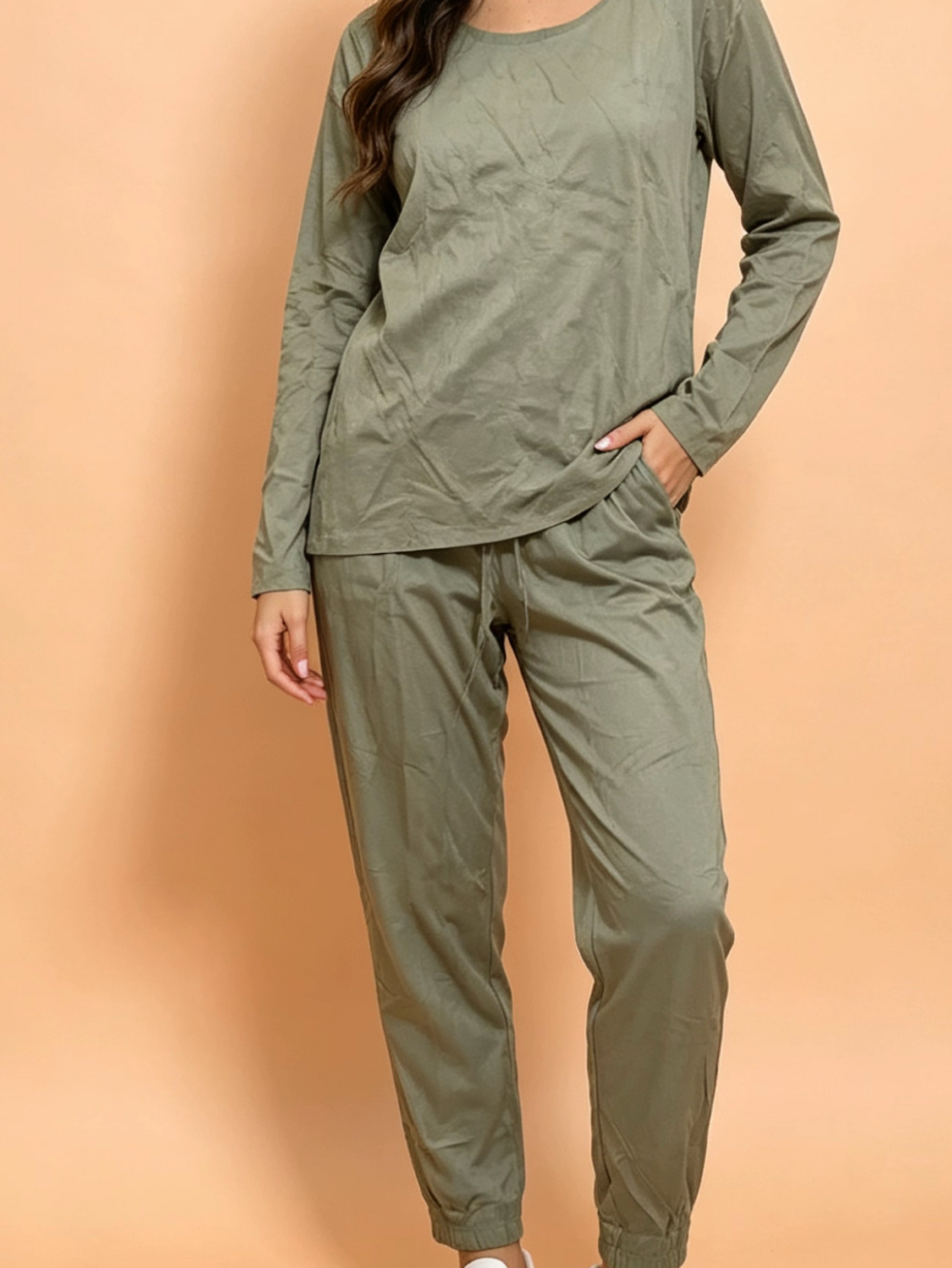 Conjunto manga longa suede Maya modas