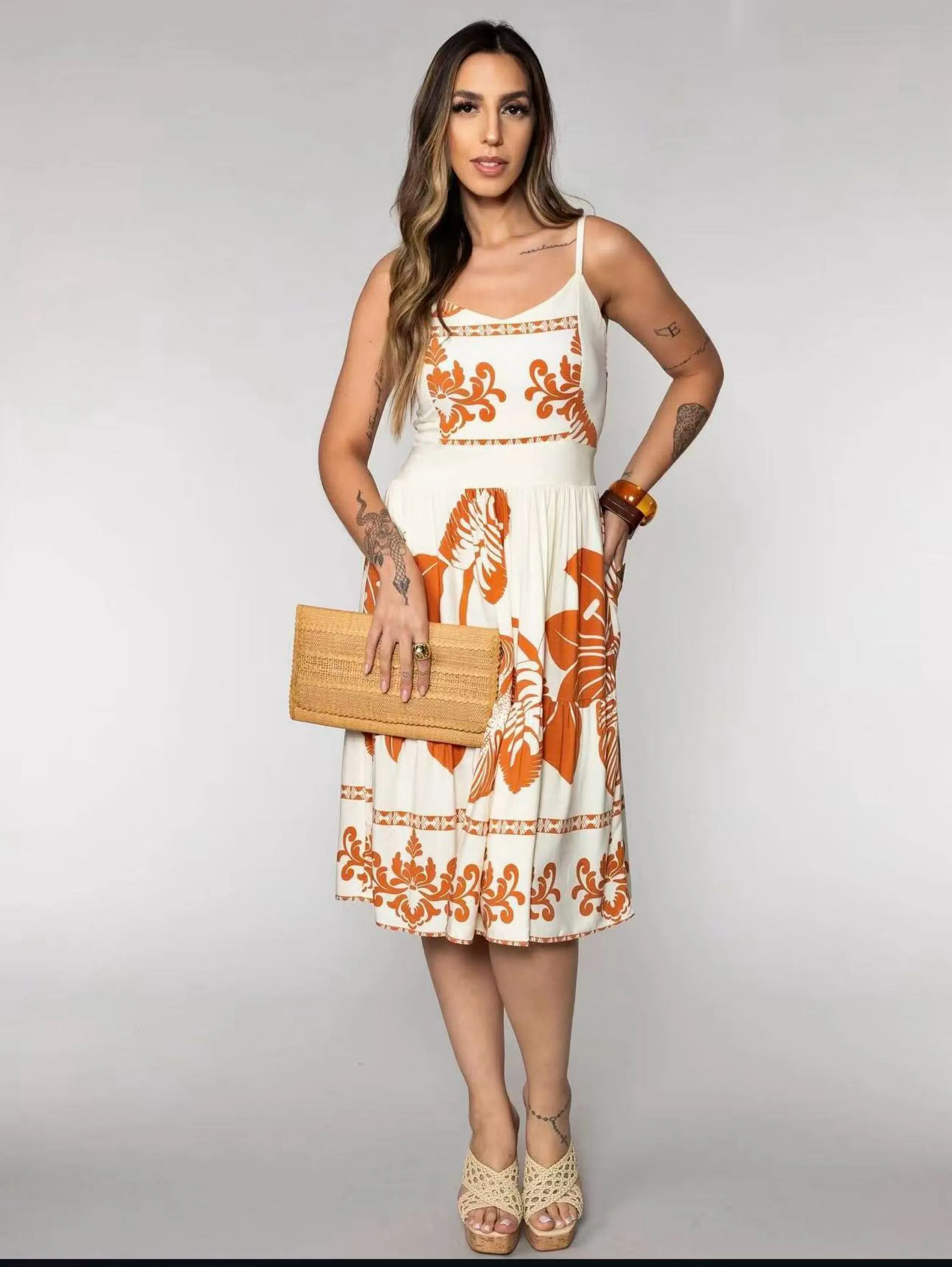 Vestido curto viscolinho com forro Maya modas