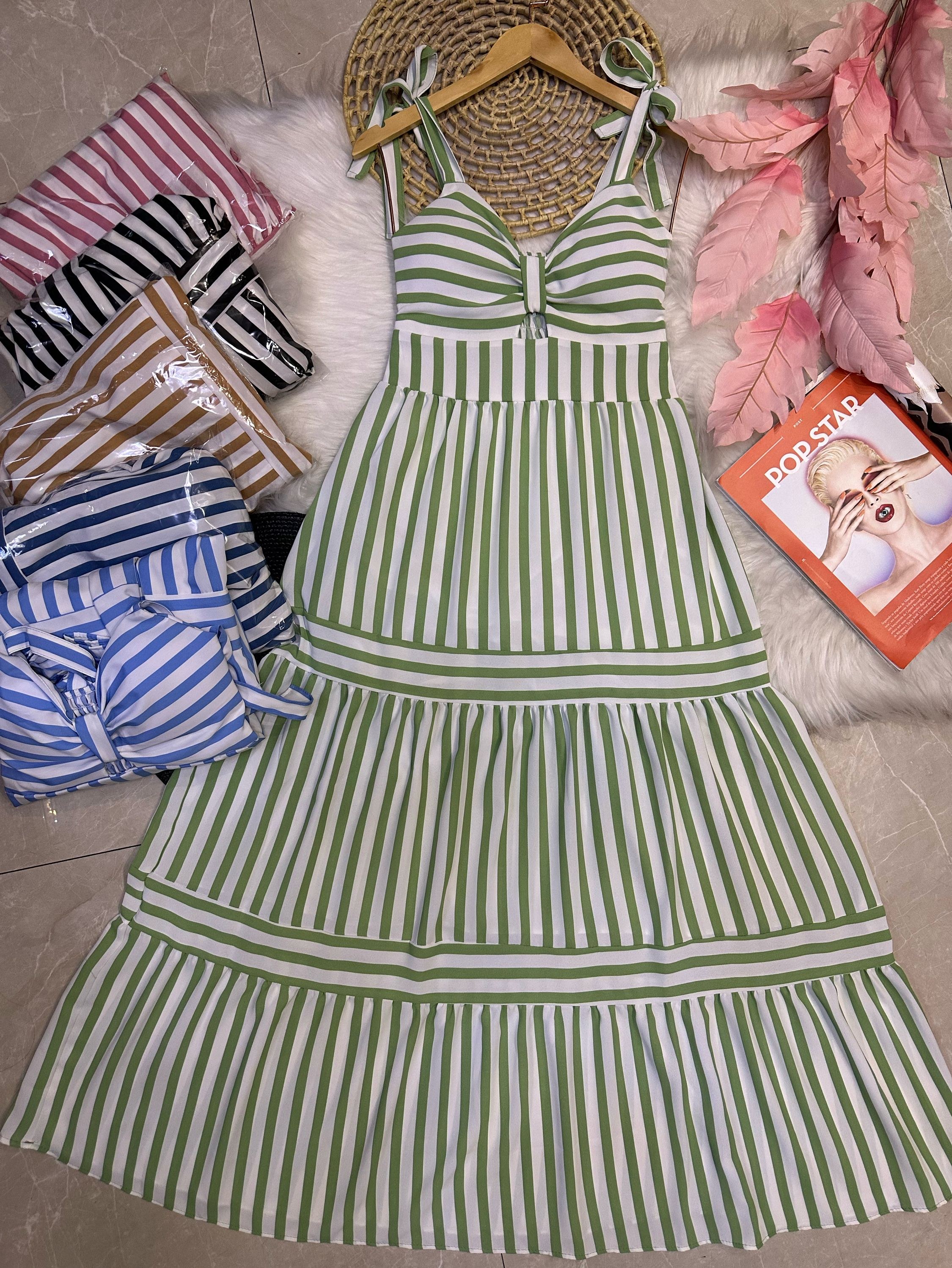 Vestido longo com forro crepinho Maya modas