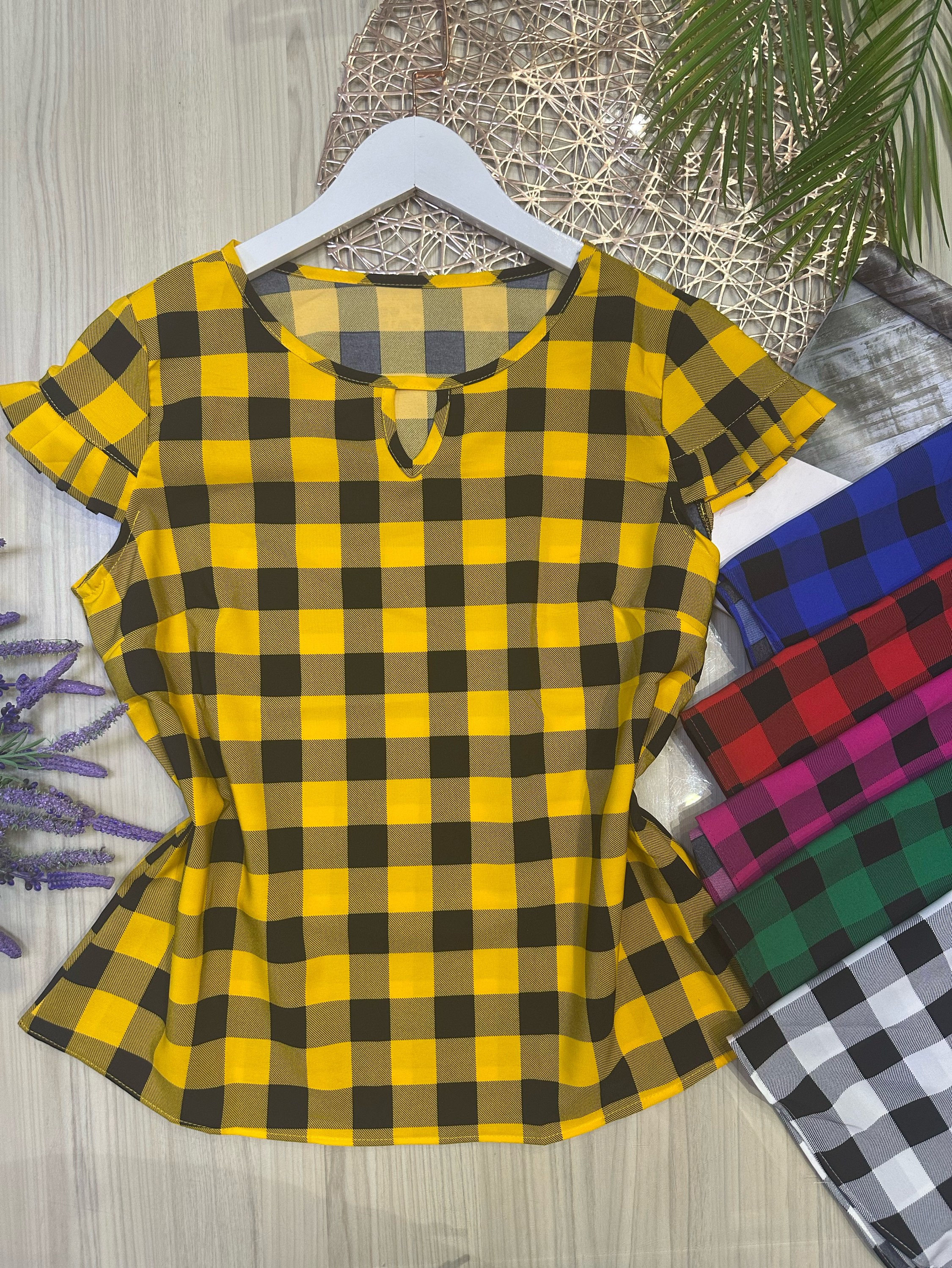 Blusa manga curto crepinho Maya modas