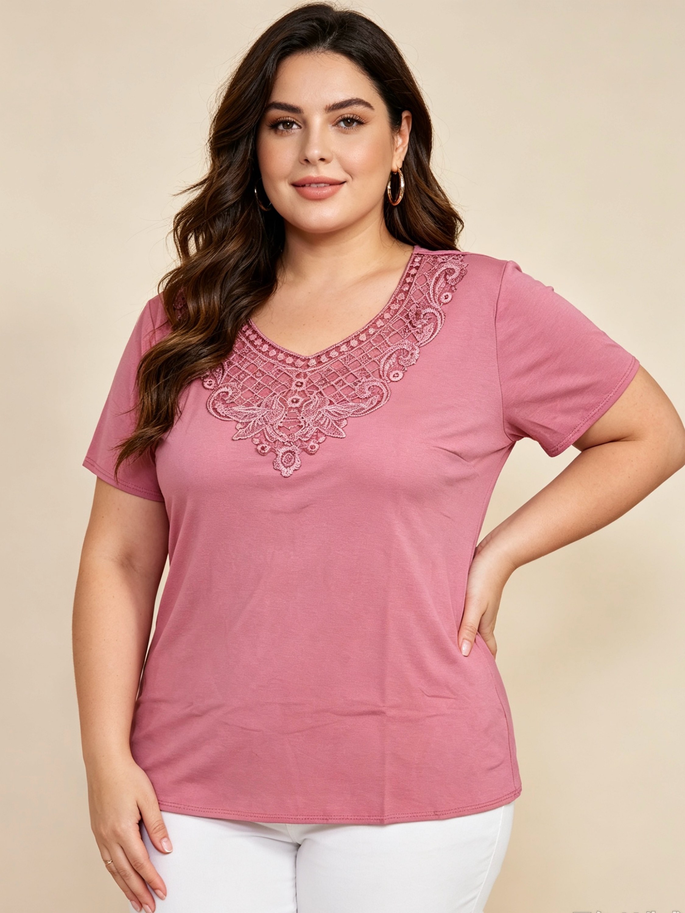 Blusa Plussize manga curto viscolycra Maya modas