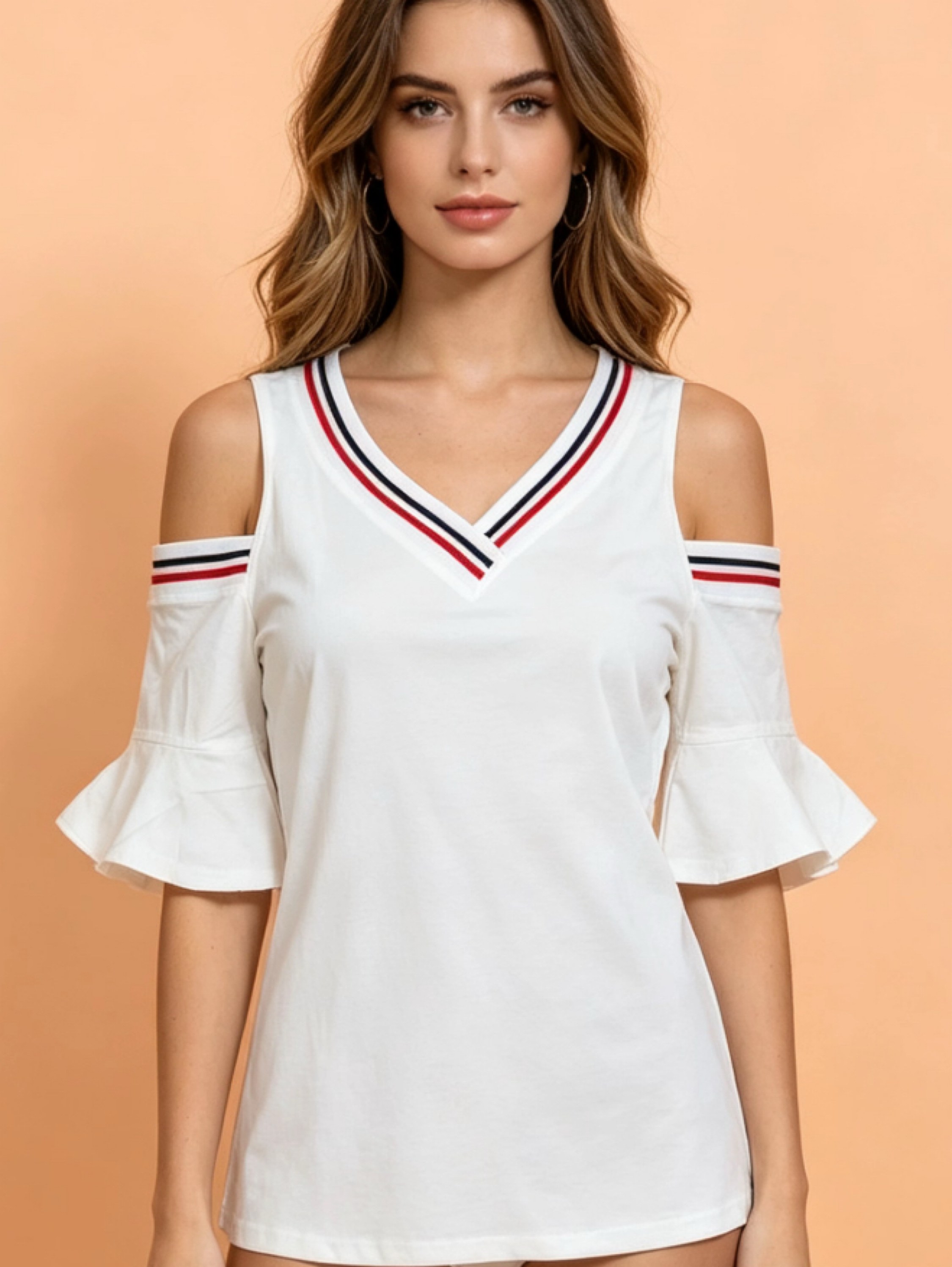 Blusa manga curta tecido algodão Maya modas