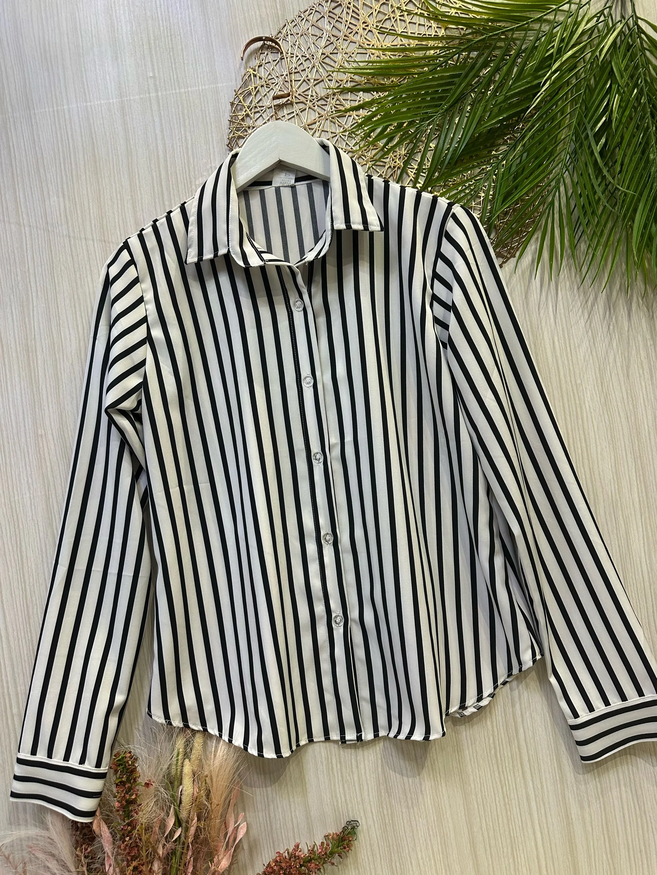Camisa manga longa crepinho Maya modas