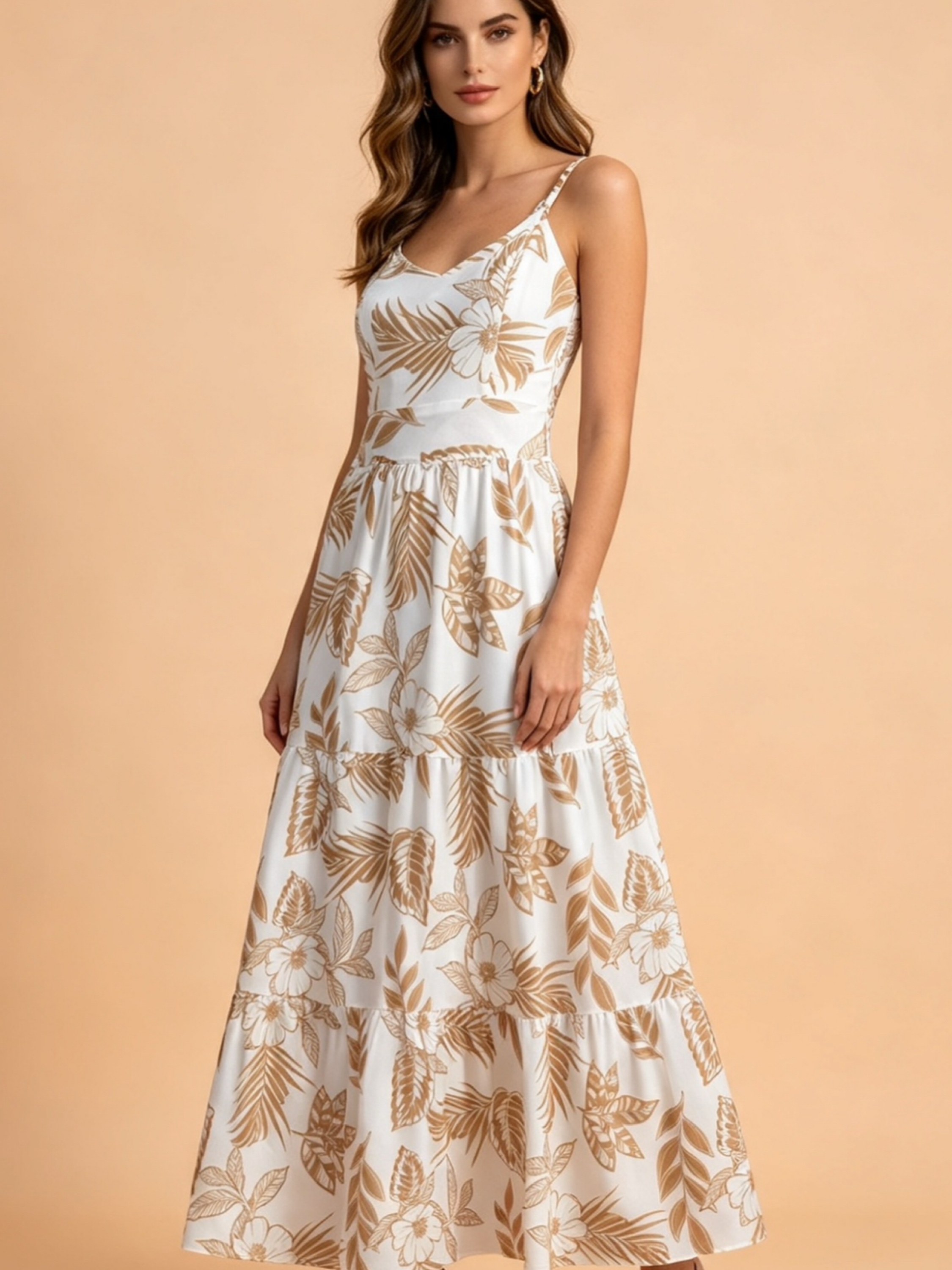 Vestido longo com forro crepinho Maya modas