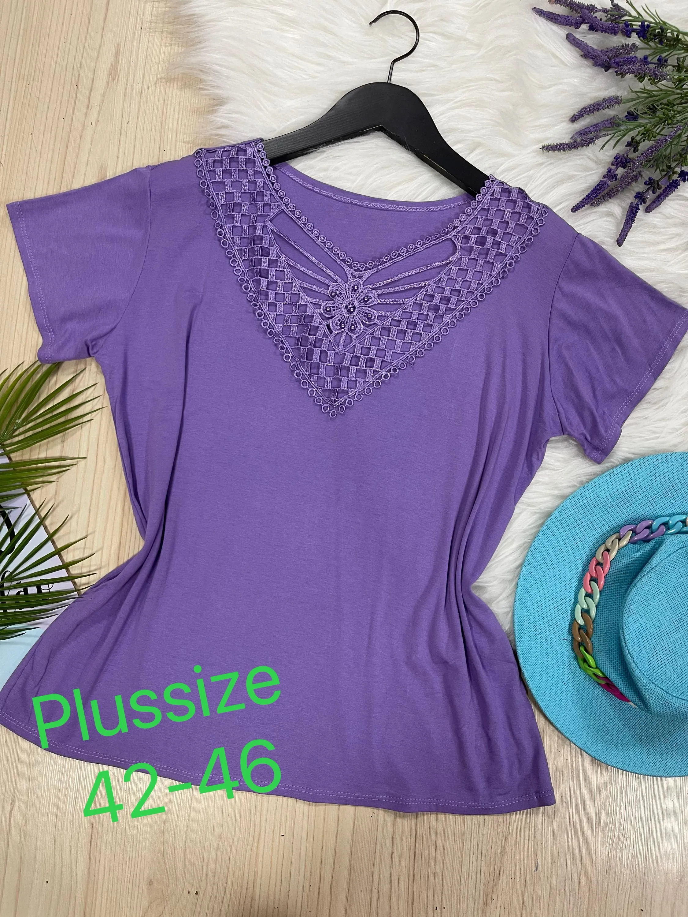 Plussize blusa manga curta tecido viscolycra estica Maya modas