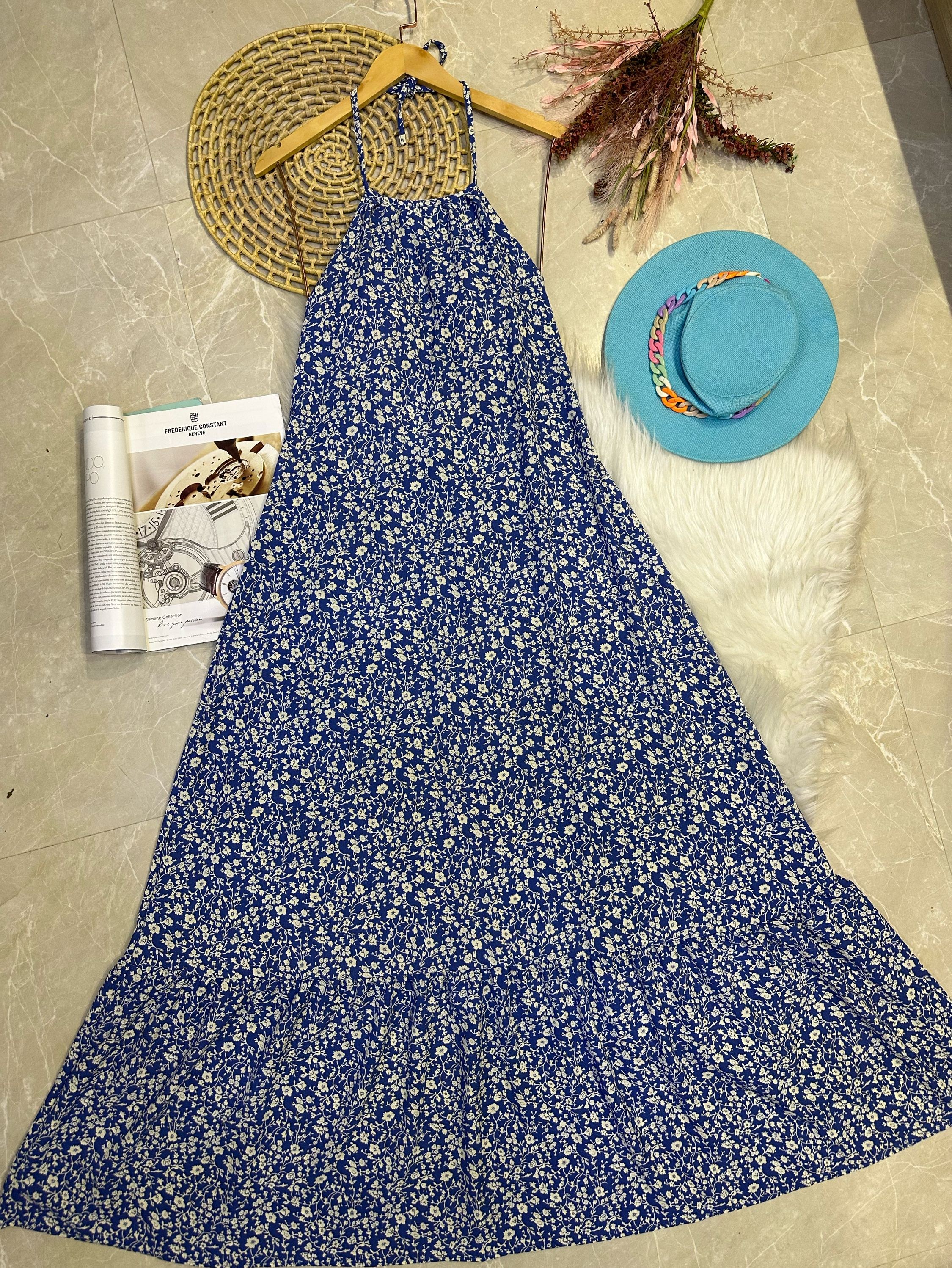 Vestido longo com forro com bojo duna Maya modas