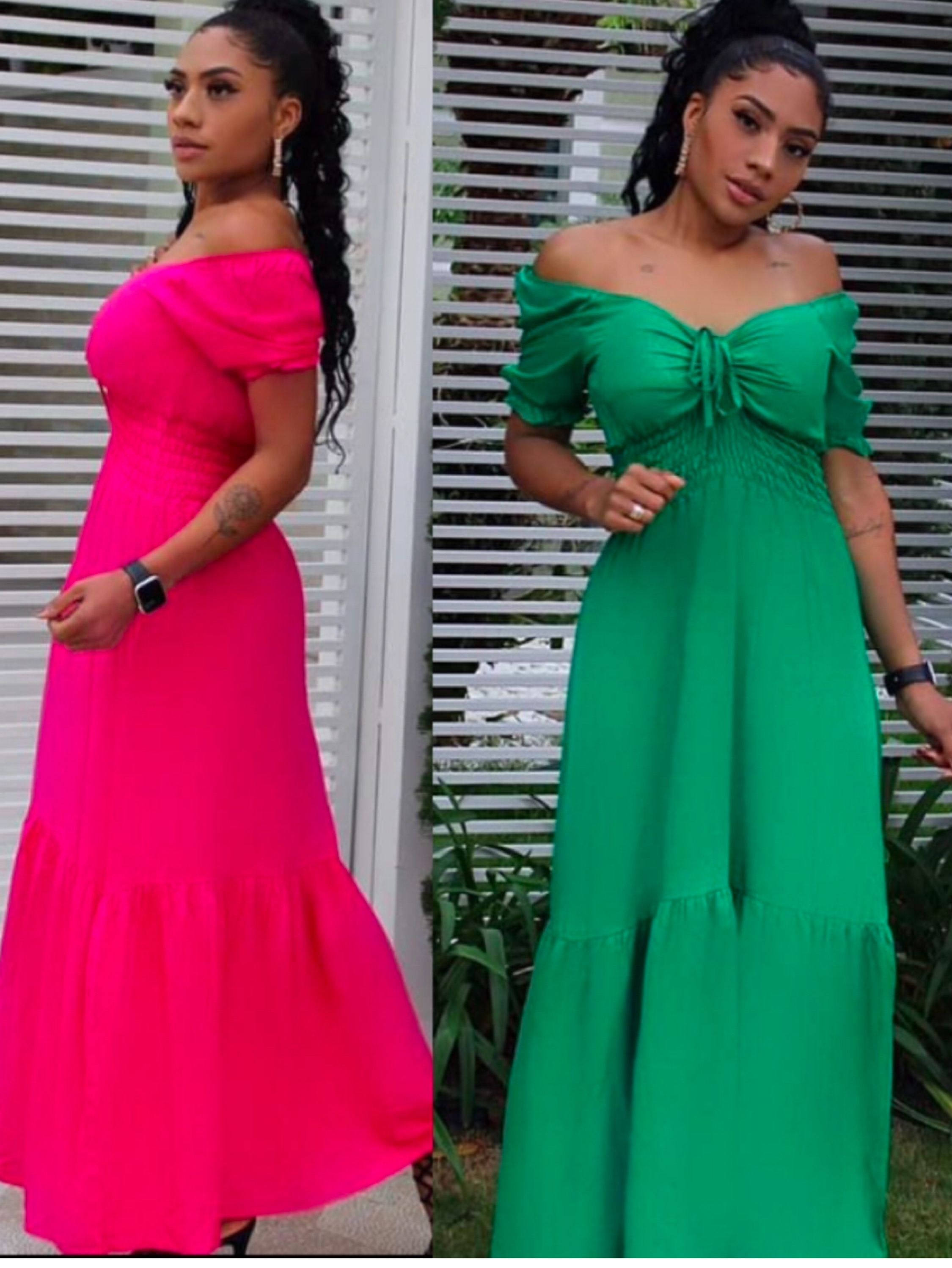 Vestido longo com bojo viscose Maya modas