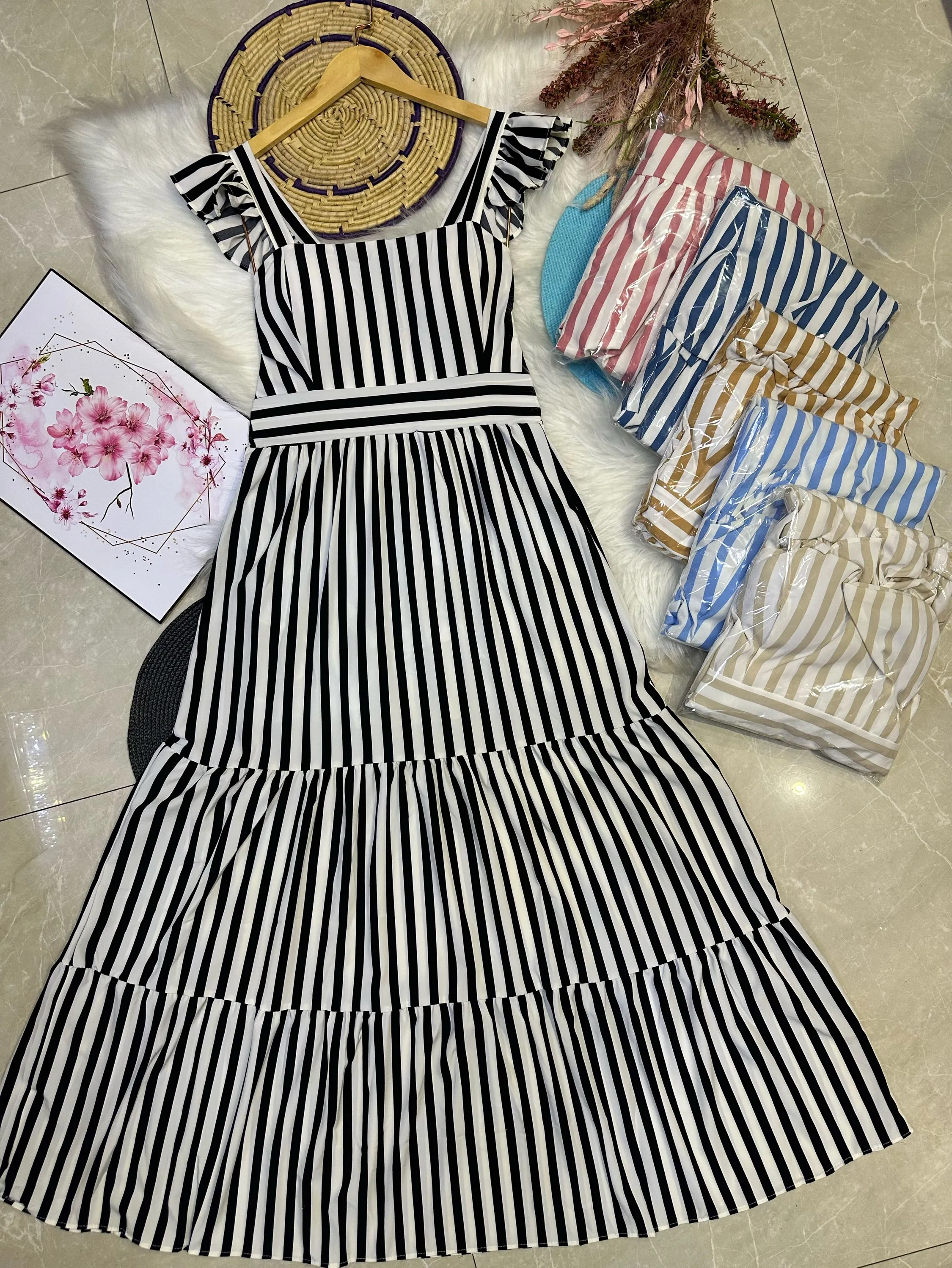 Vestido longo com forro crepinho Maya modas
