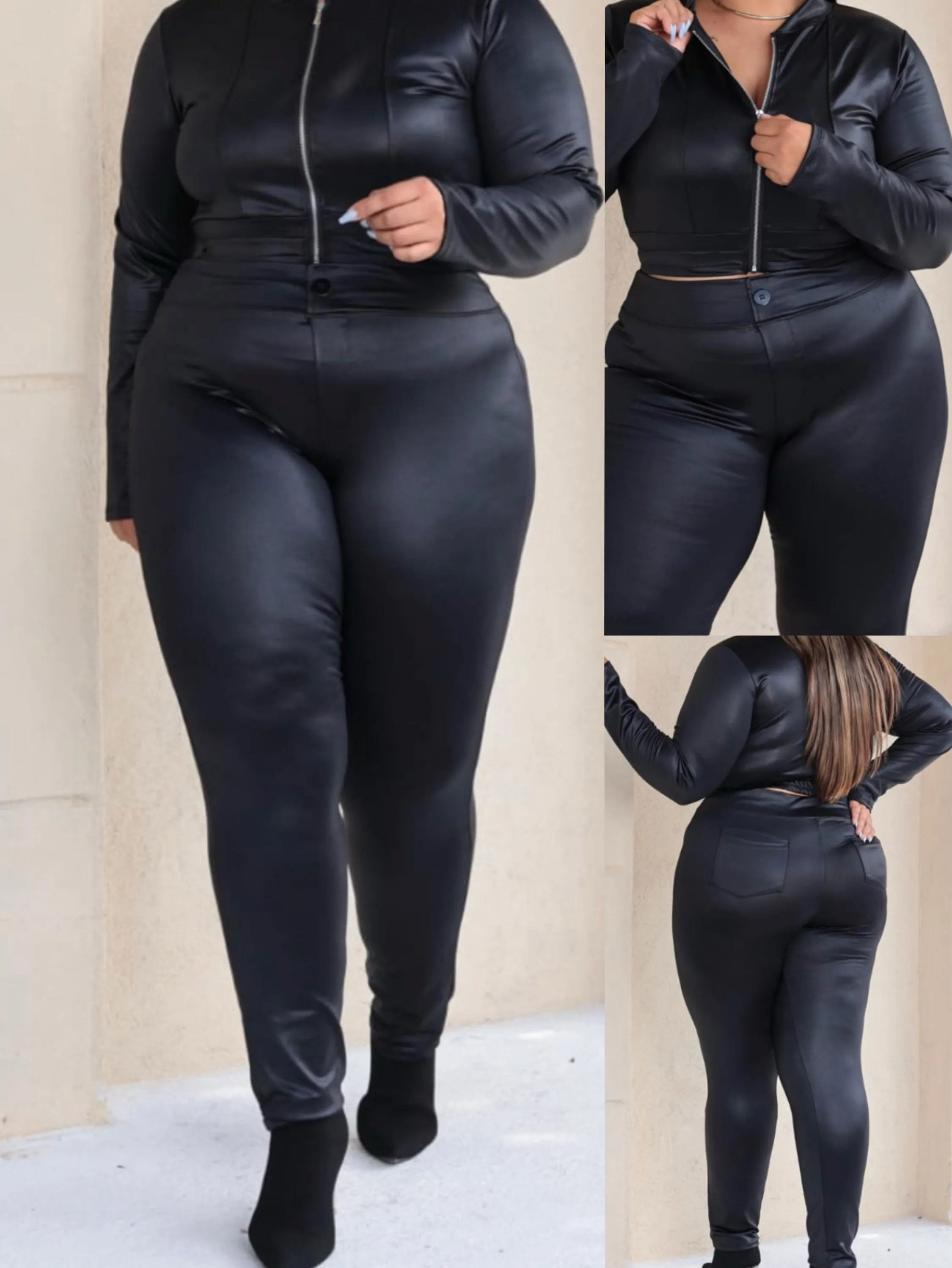 Calça leggings Plussize cirrê Maya modas