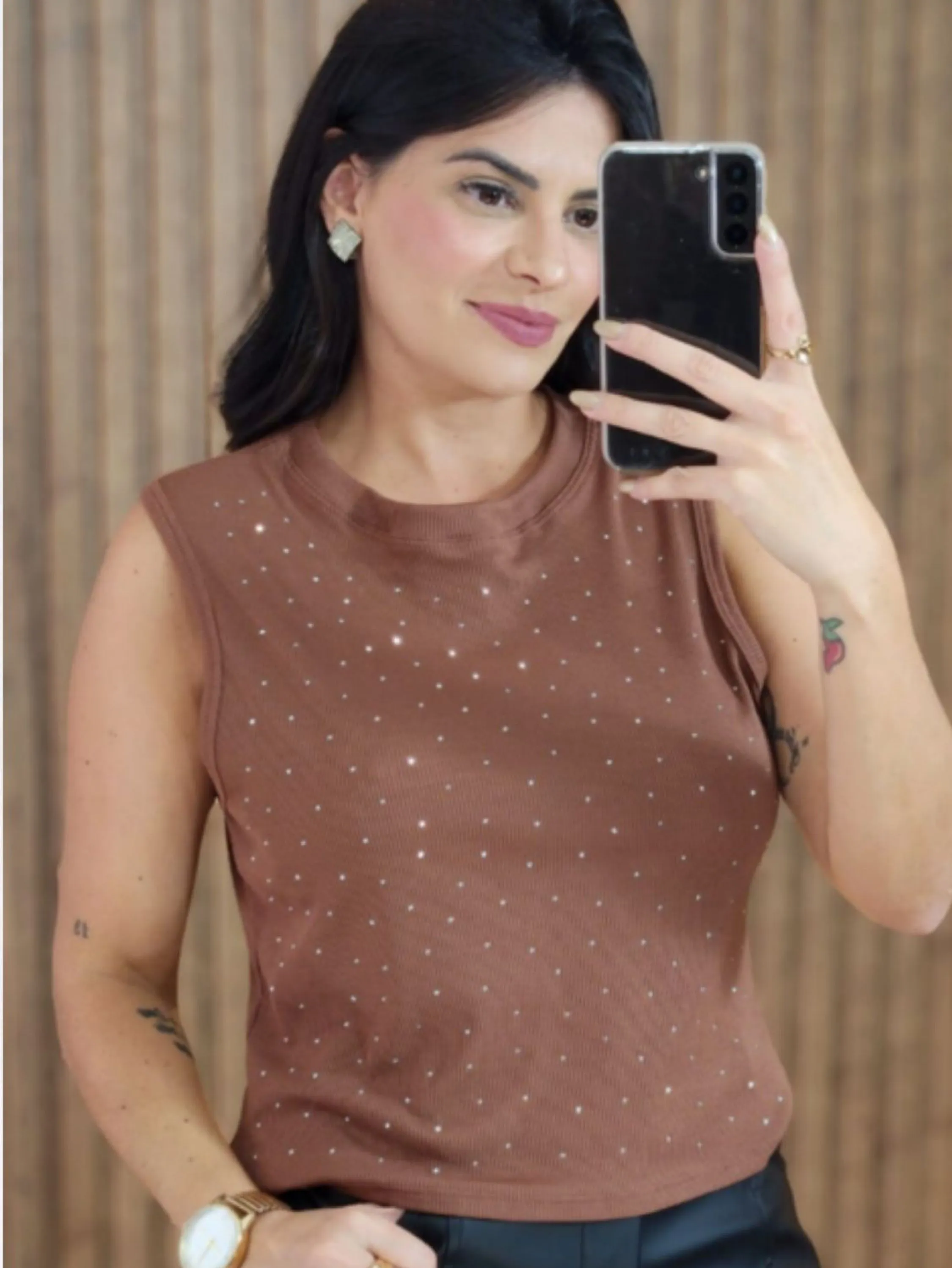 Blusa regata tecido algodão Maya modas