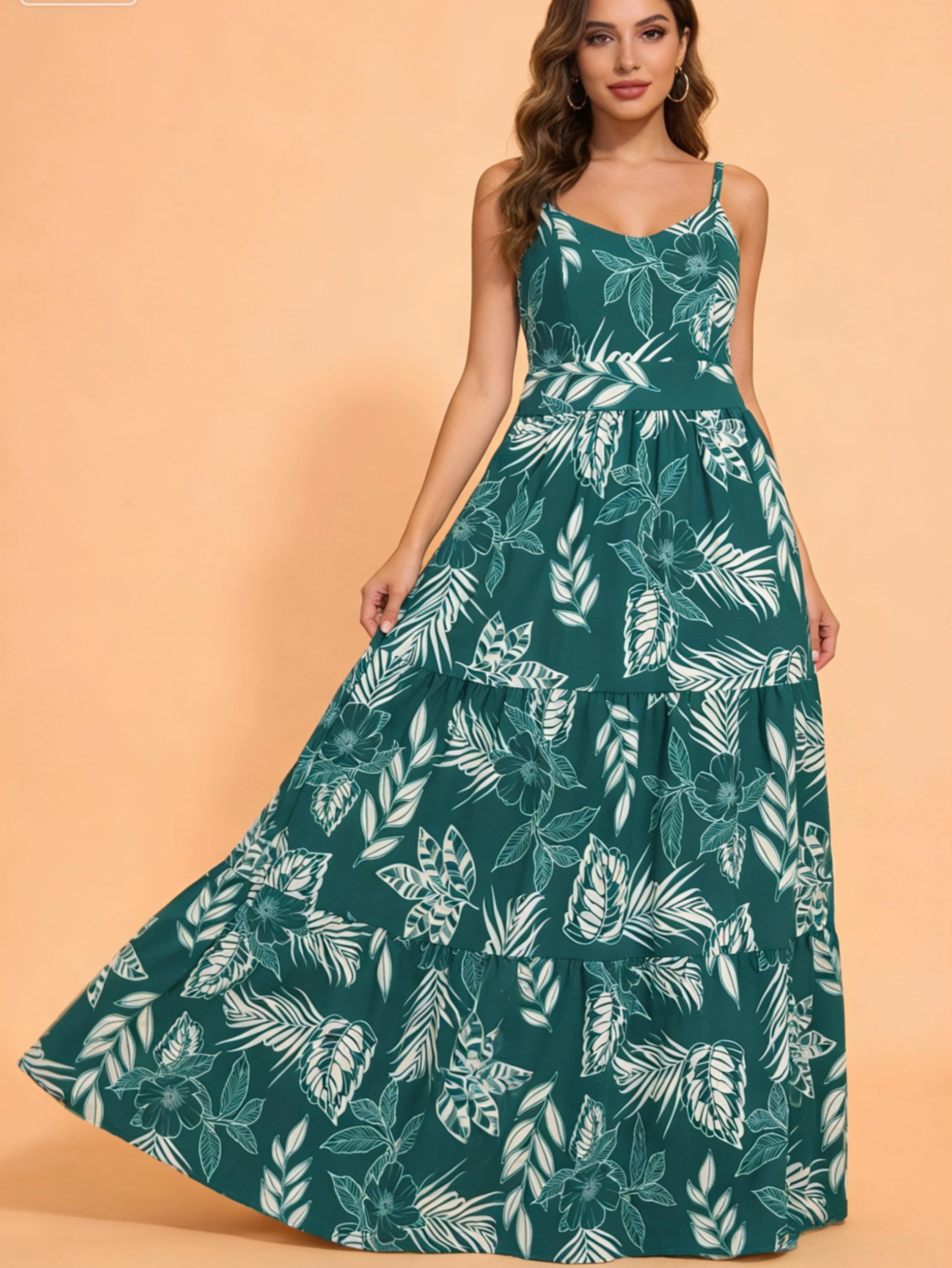 Vestido longo com forro viscolinho Maya modas