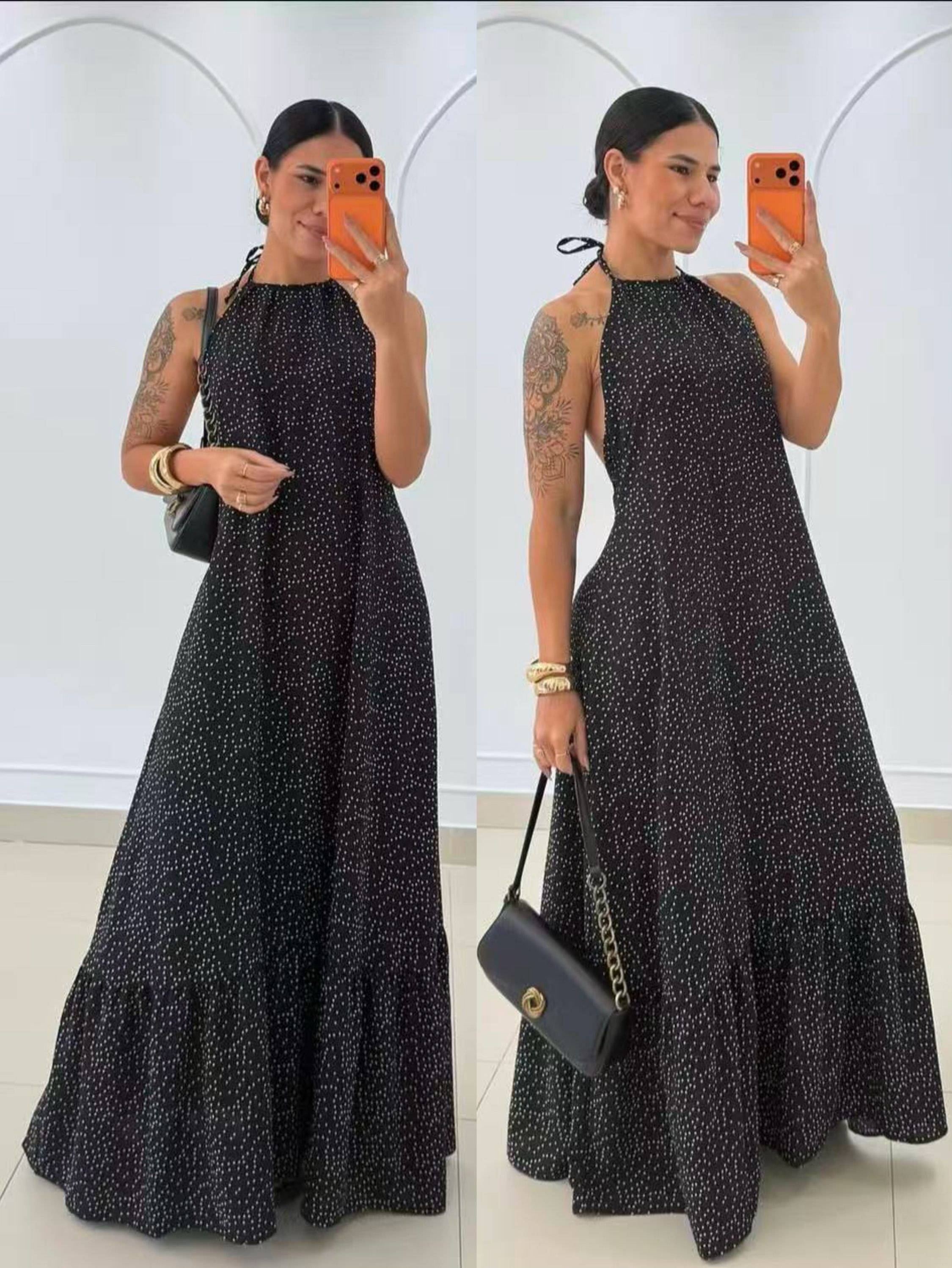 Vestido longo com forro com bojo duna Maya modas