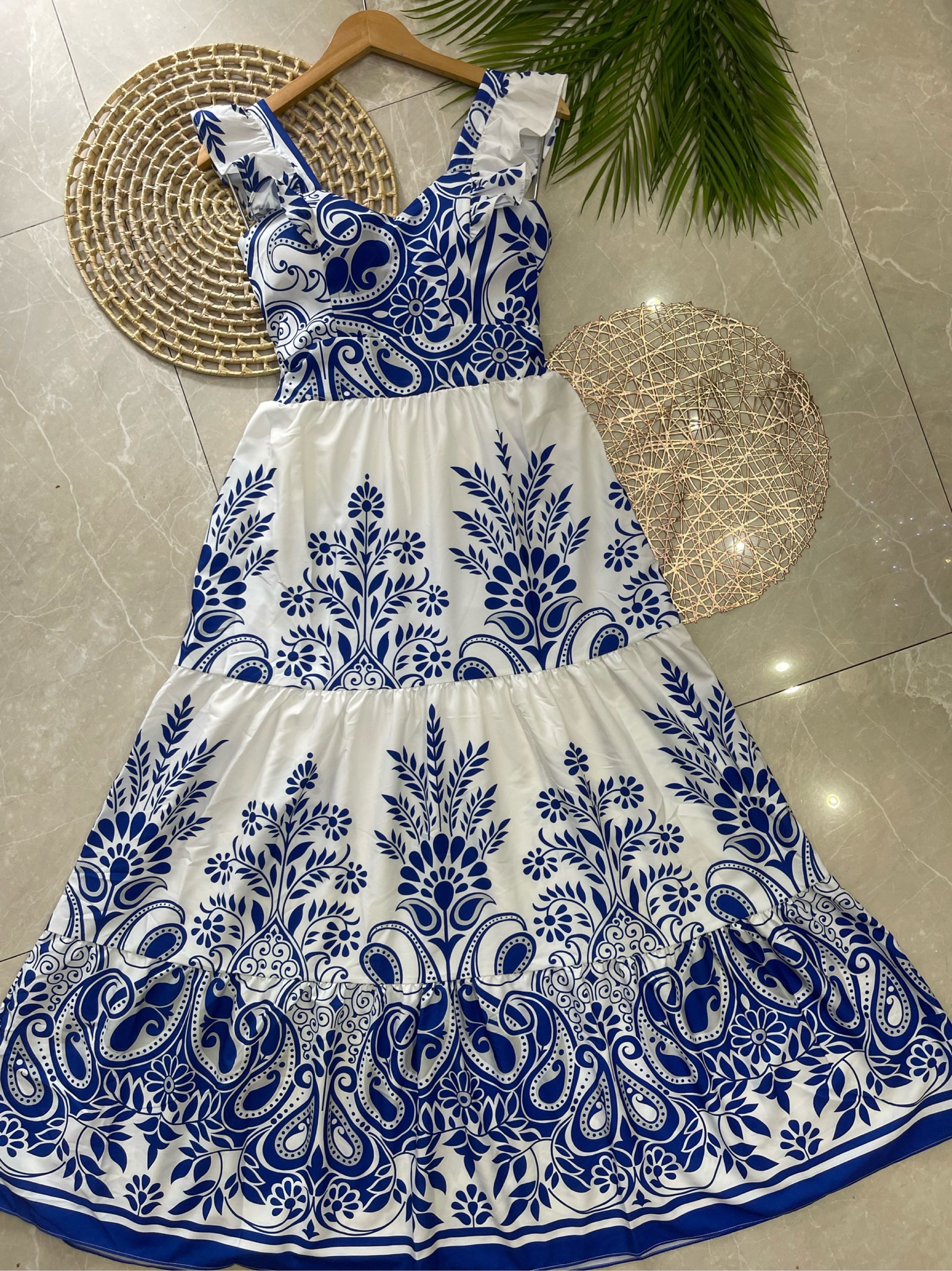 Vestido longo com forro com bojo crepinho Maya modas