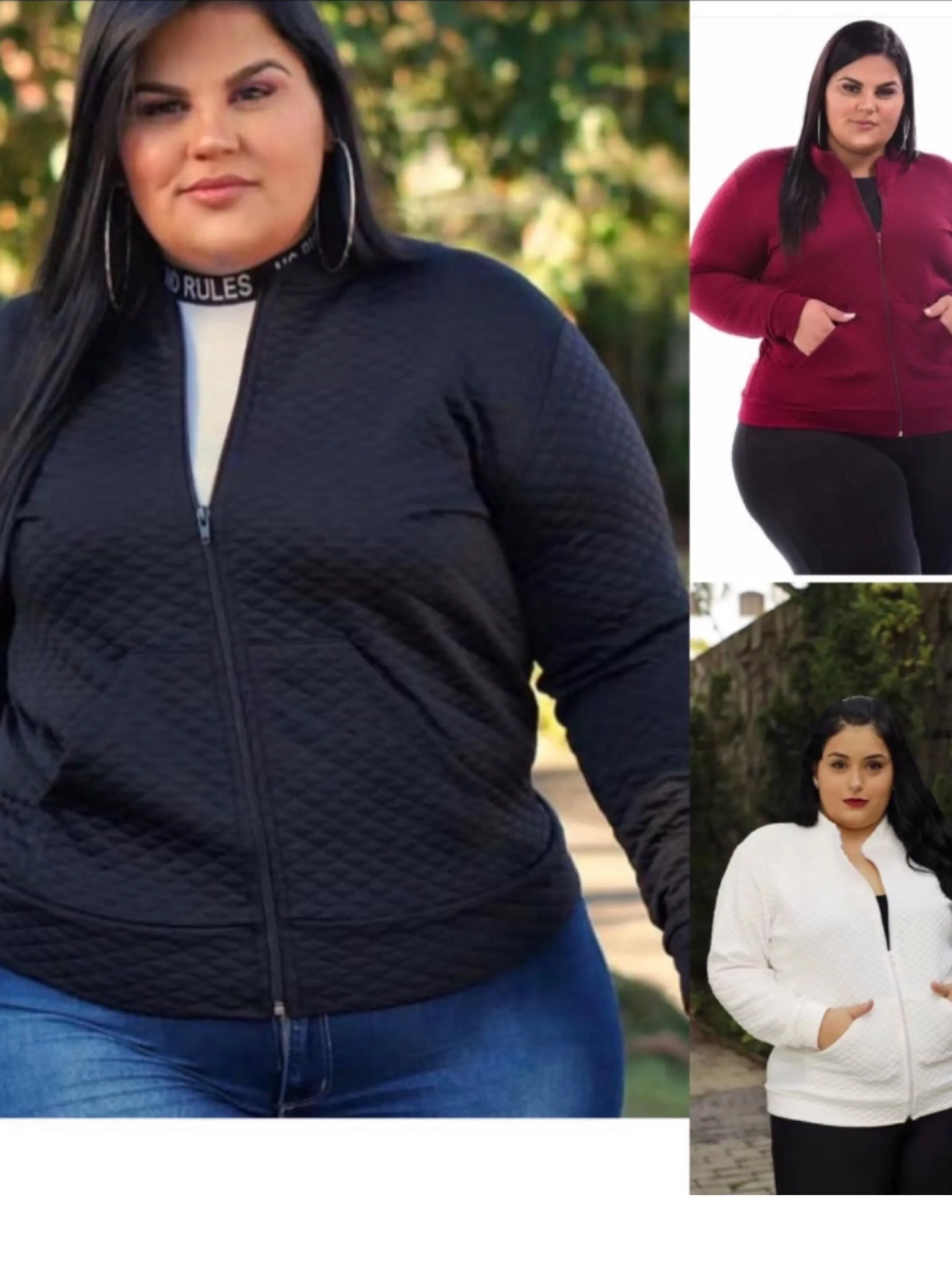 Plussize Jaqueta bomber Maya modas