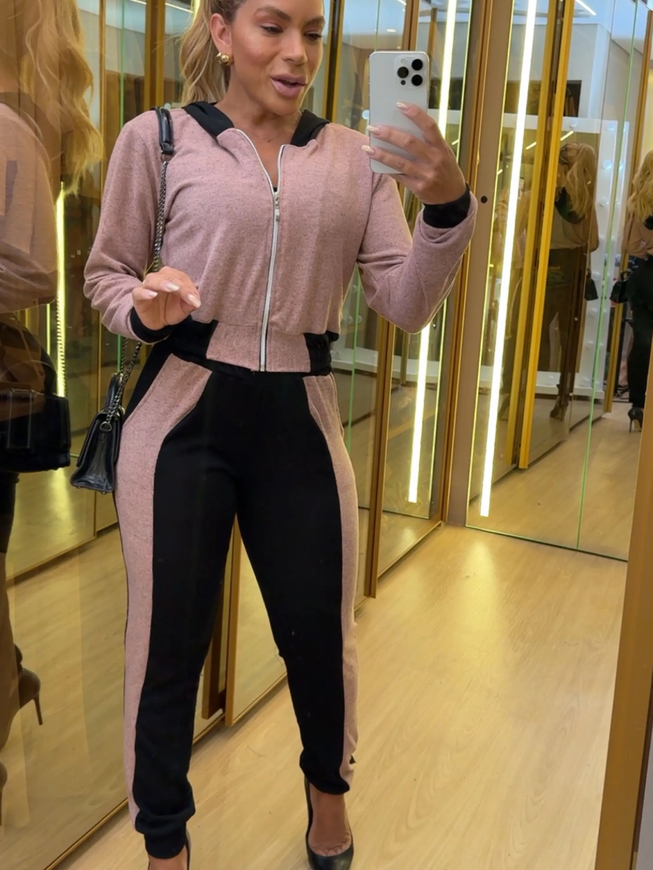 Conjunto lanzinha feminina calça com bolso