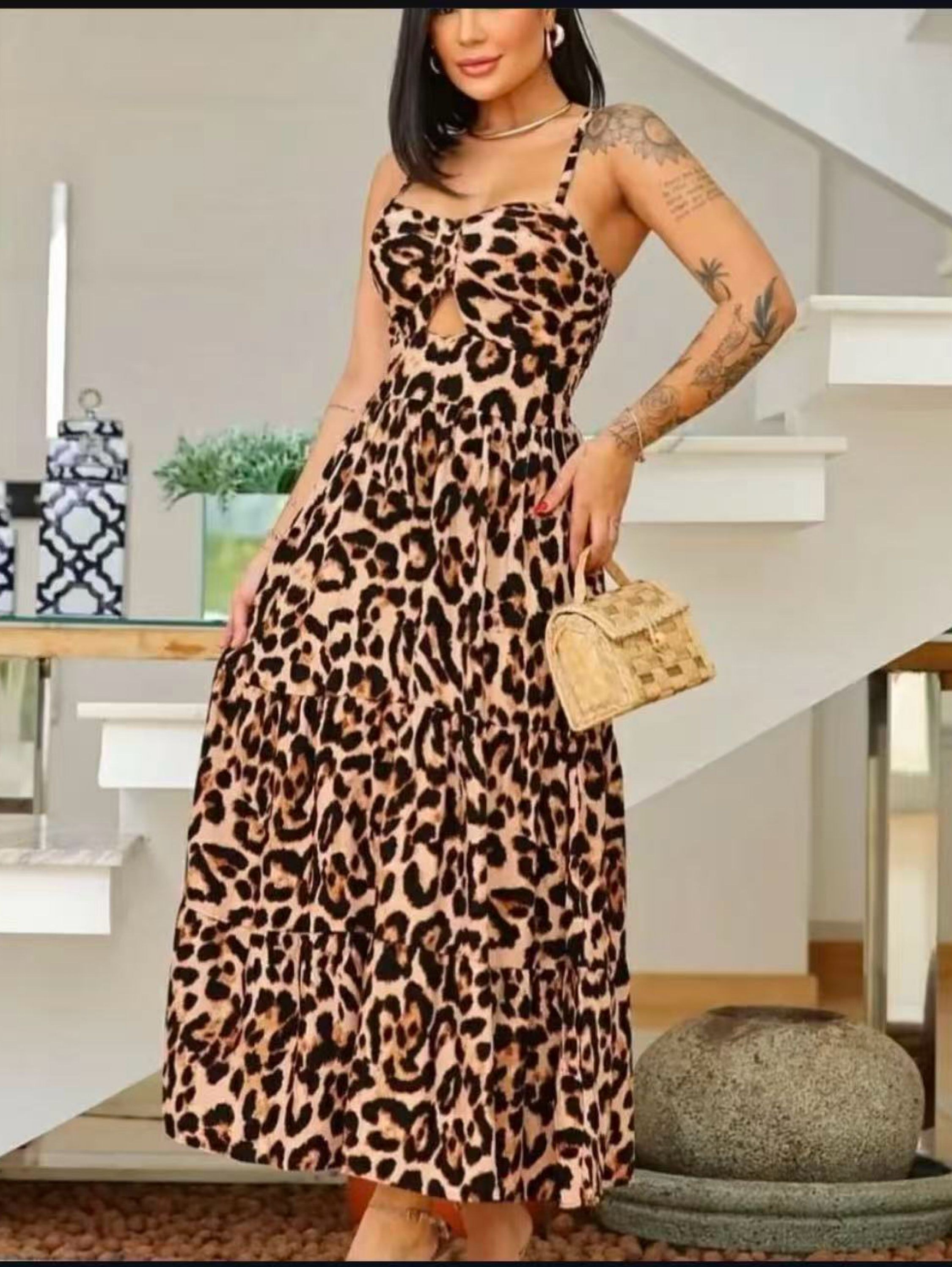 Vestido longo com forro viscolinho Maya modas