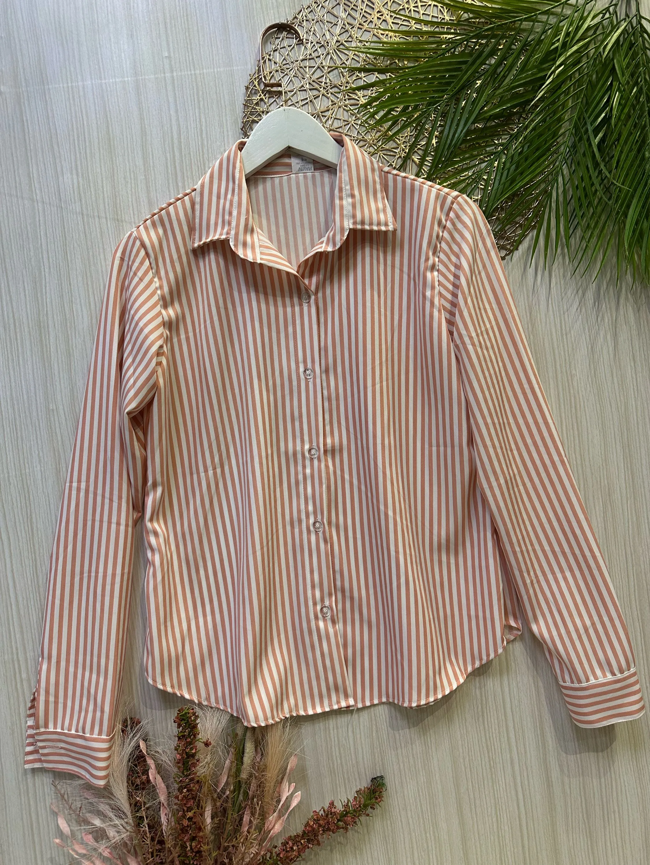 Camisa manga longa crepinho Maya modas