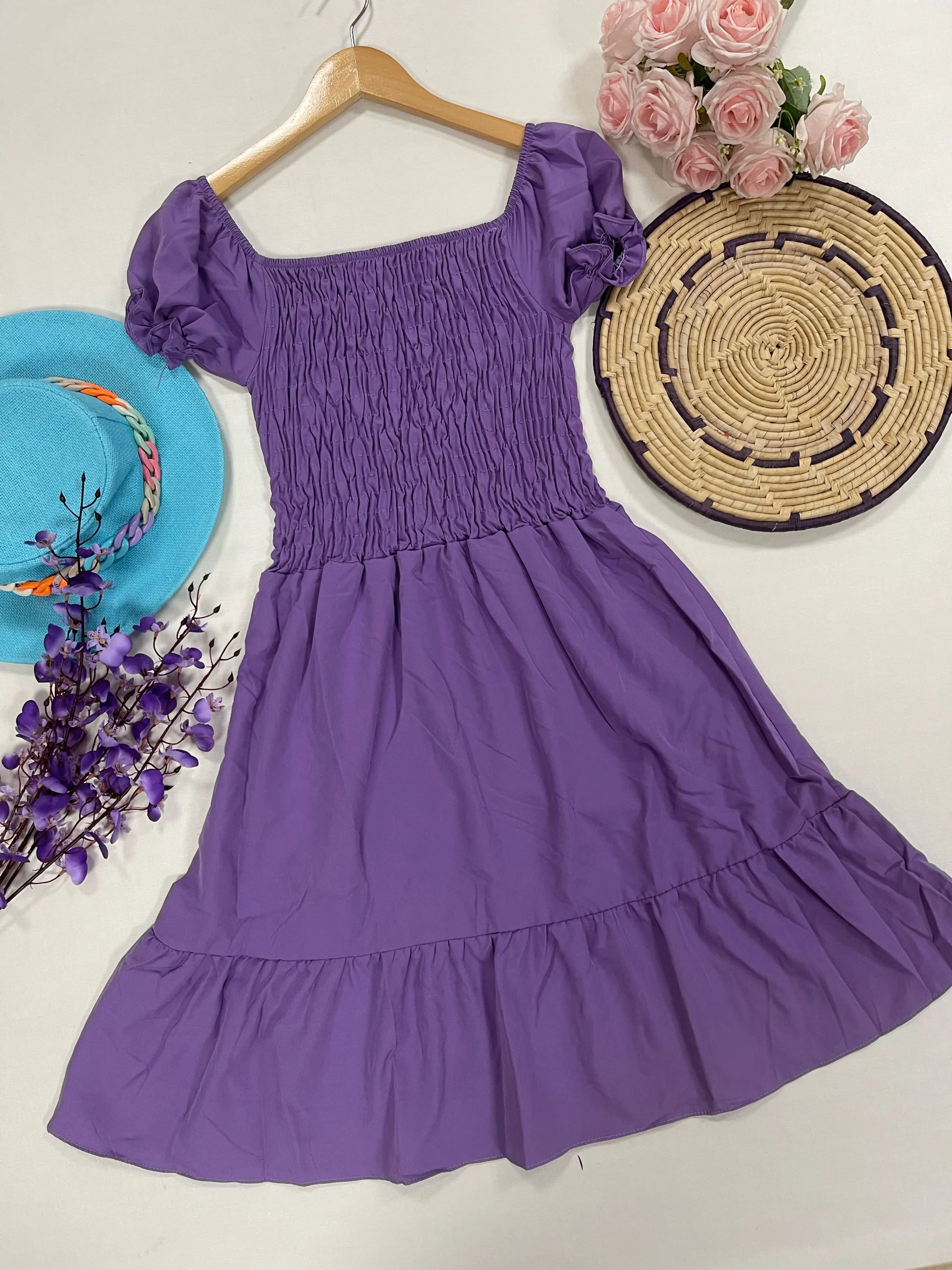 Vestido curto com forró crepinho Maya modas