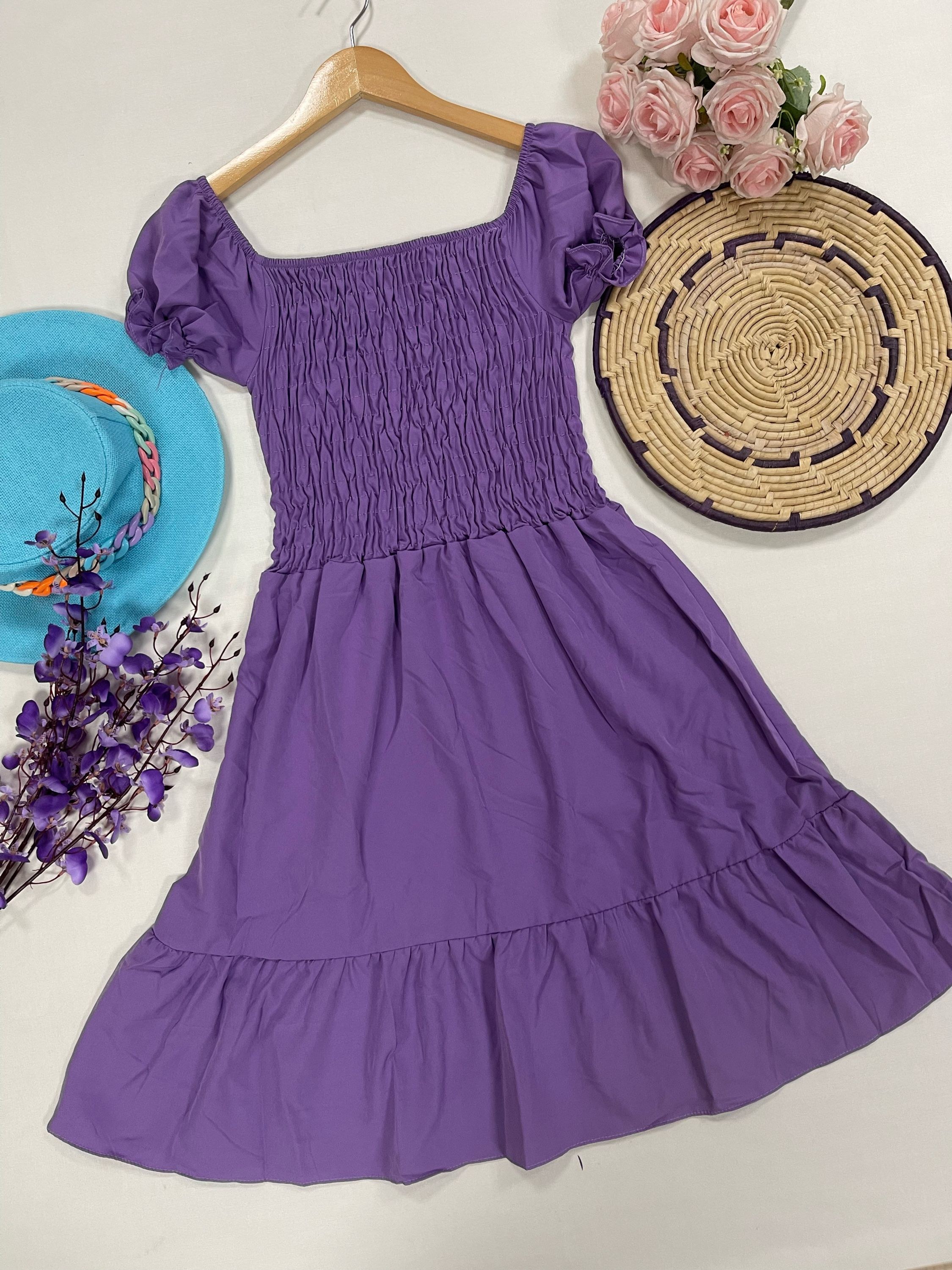 Vestido curto com forró crepinho Maya modas