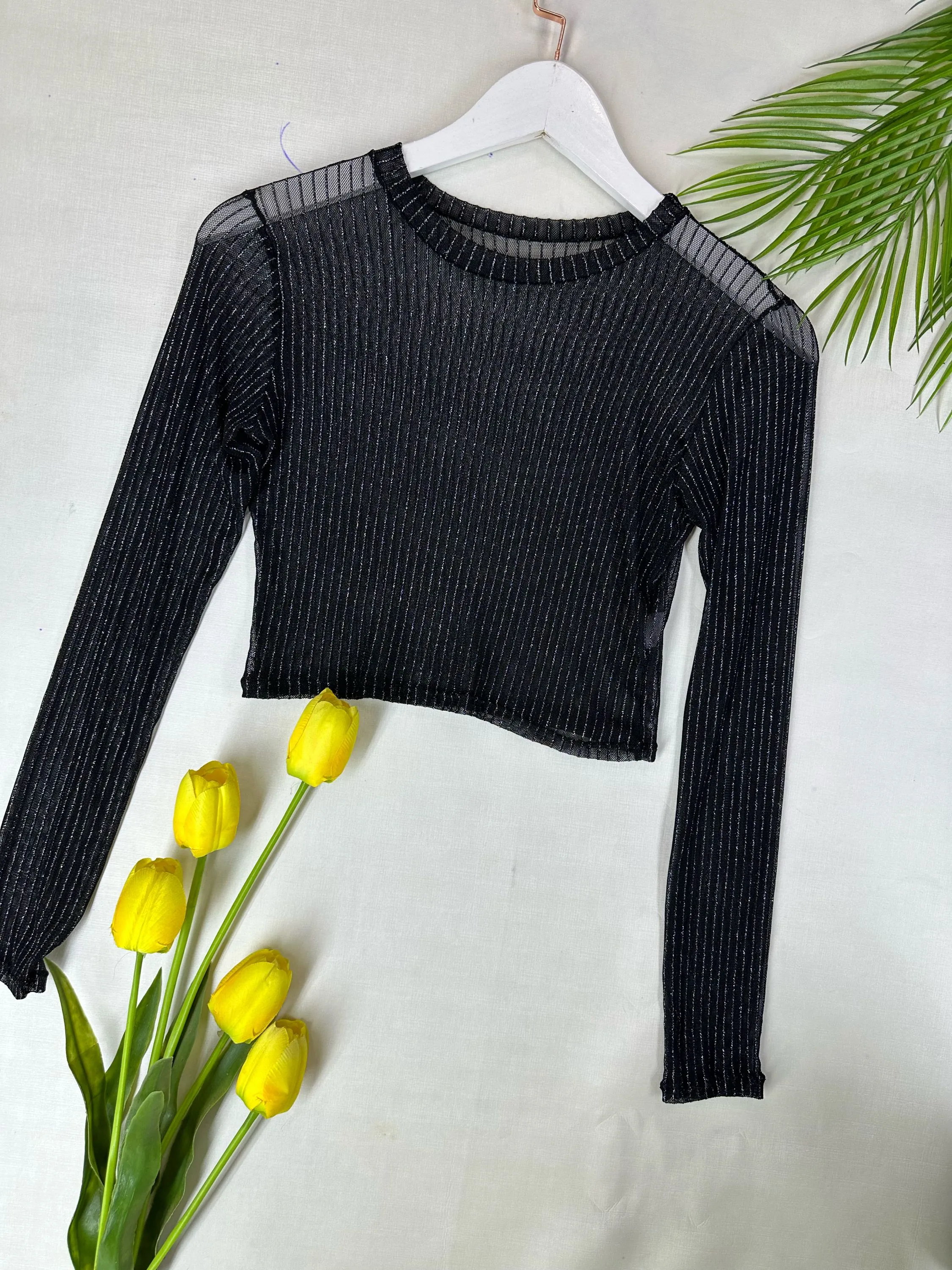 Blusa manga longa tule Maya modas