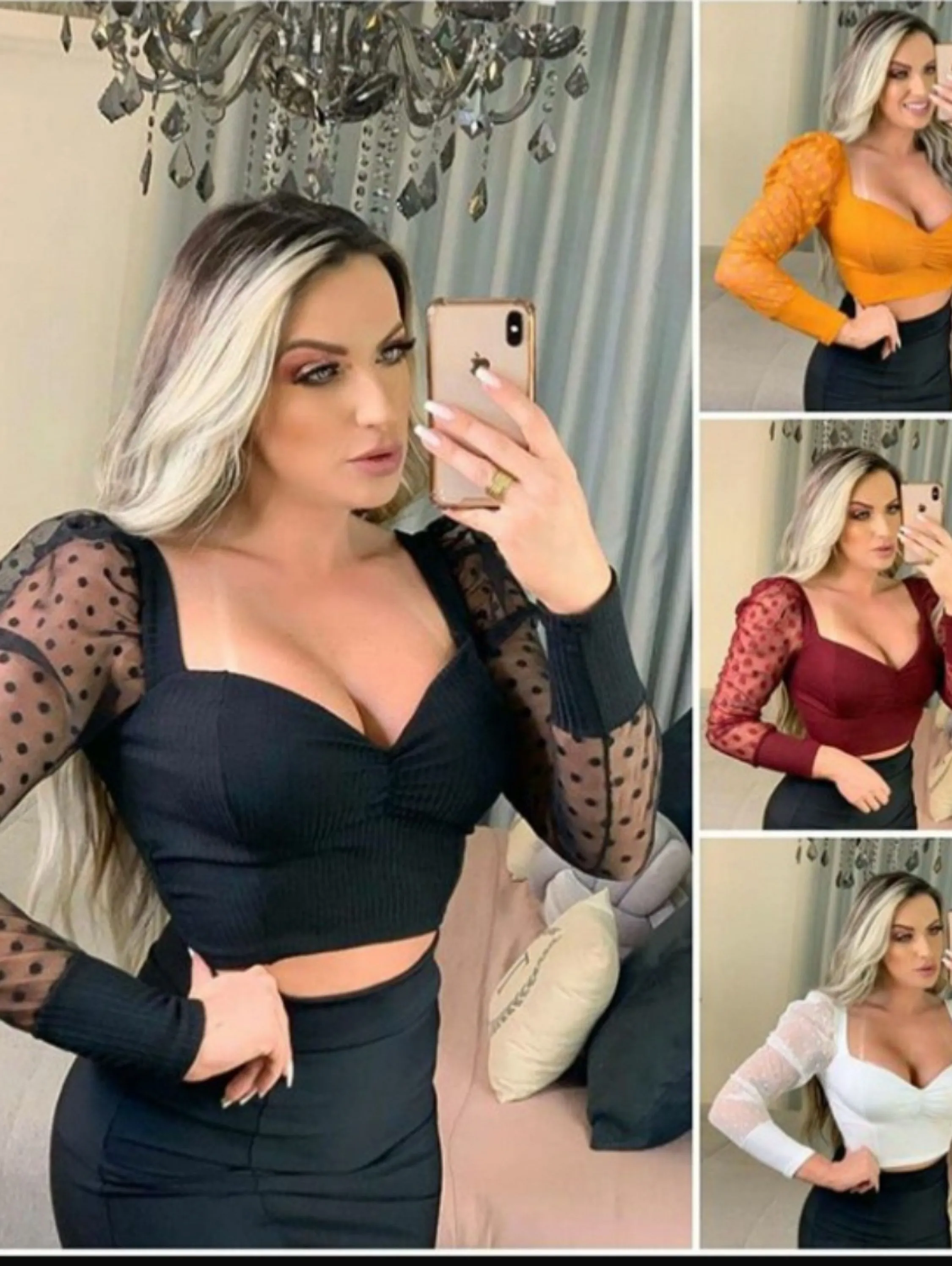 Blusa cropped canelado com bojo