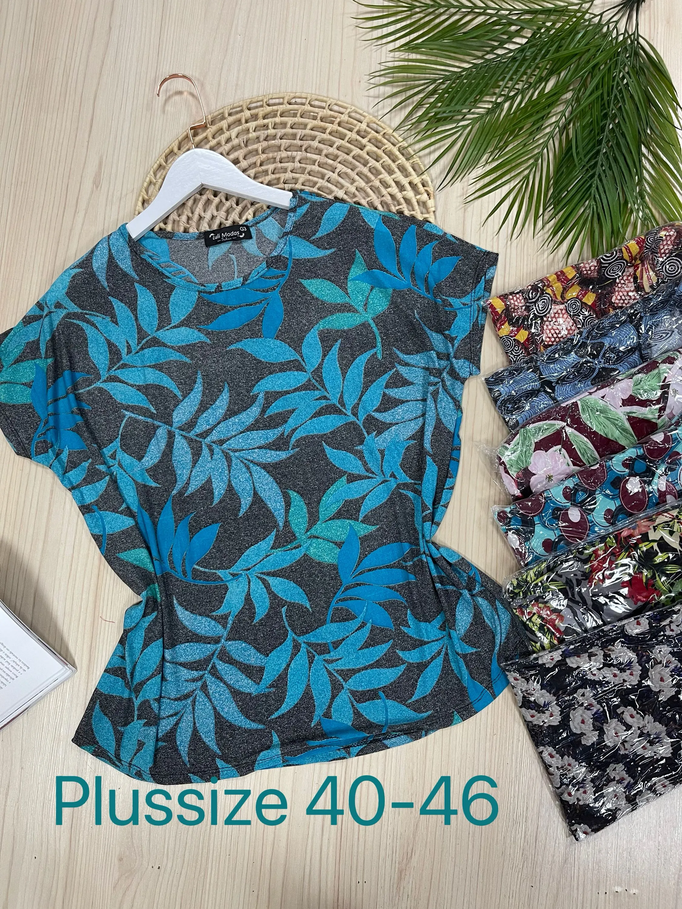 Blusa estampa variados Plussize tecido viscolycra estica