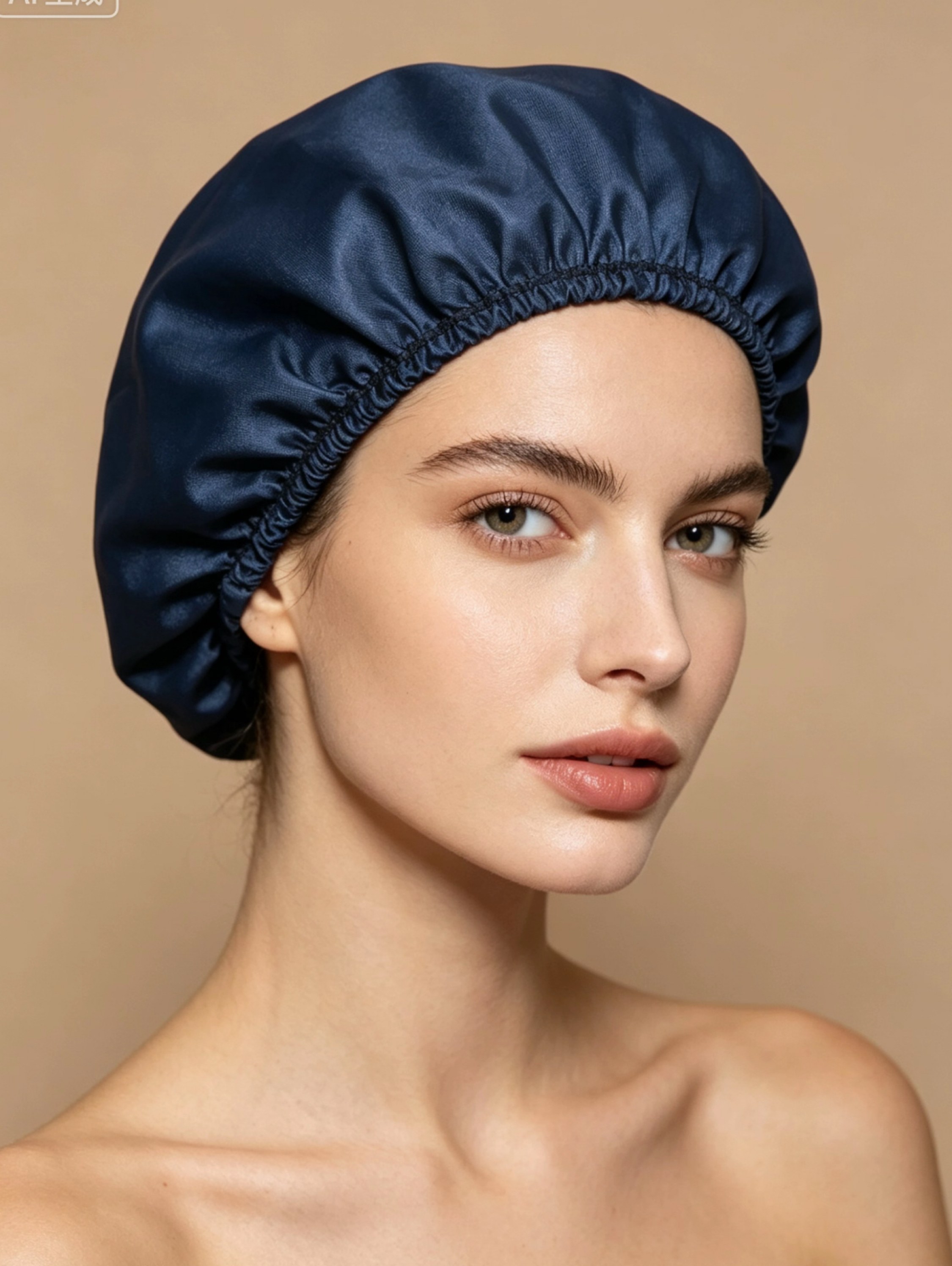 KIT 3 touca de banho feminina lilás+azul marinho +preto