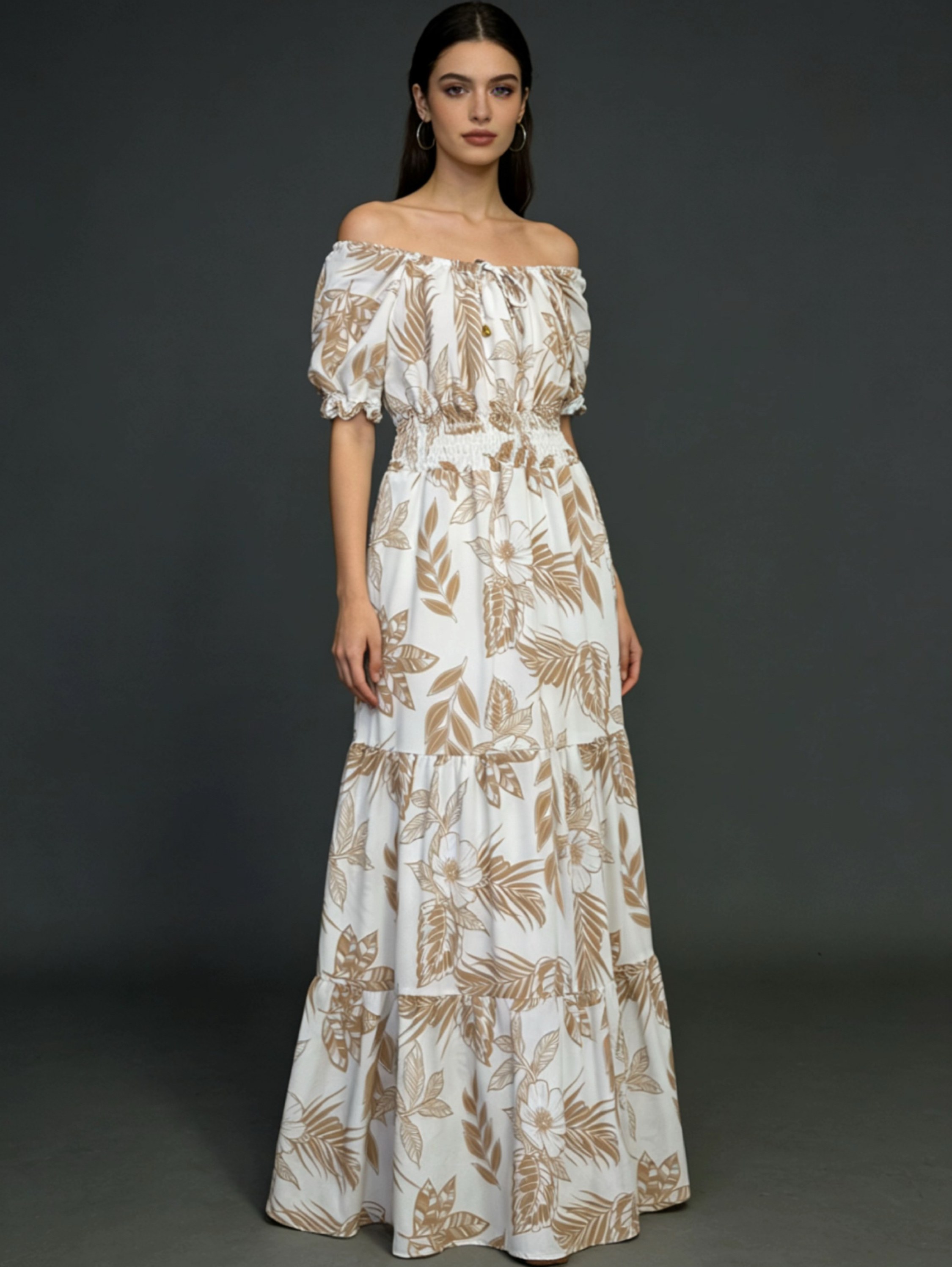 Vestido longo com forro viscolinho Maya modas