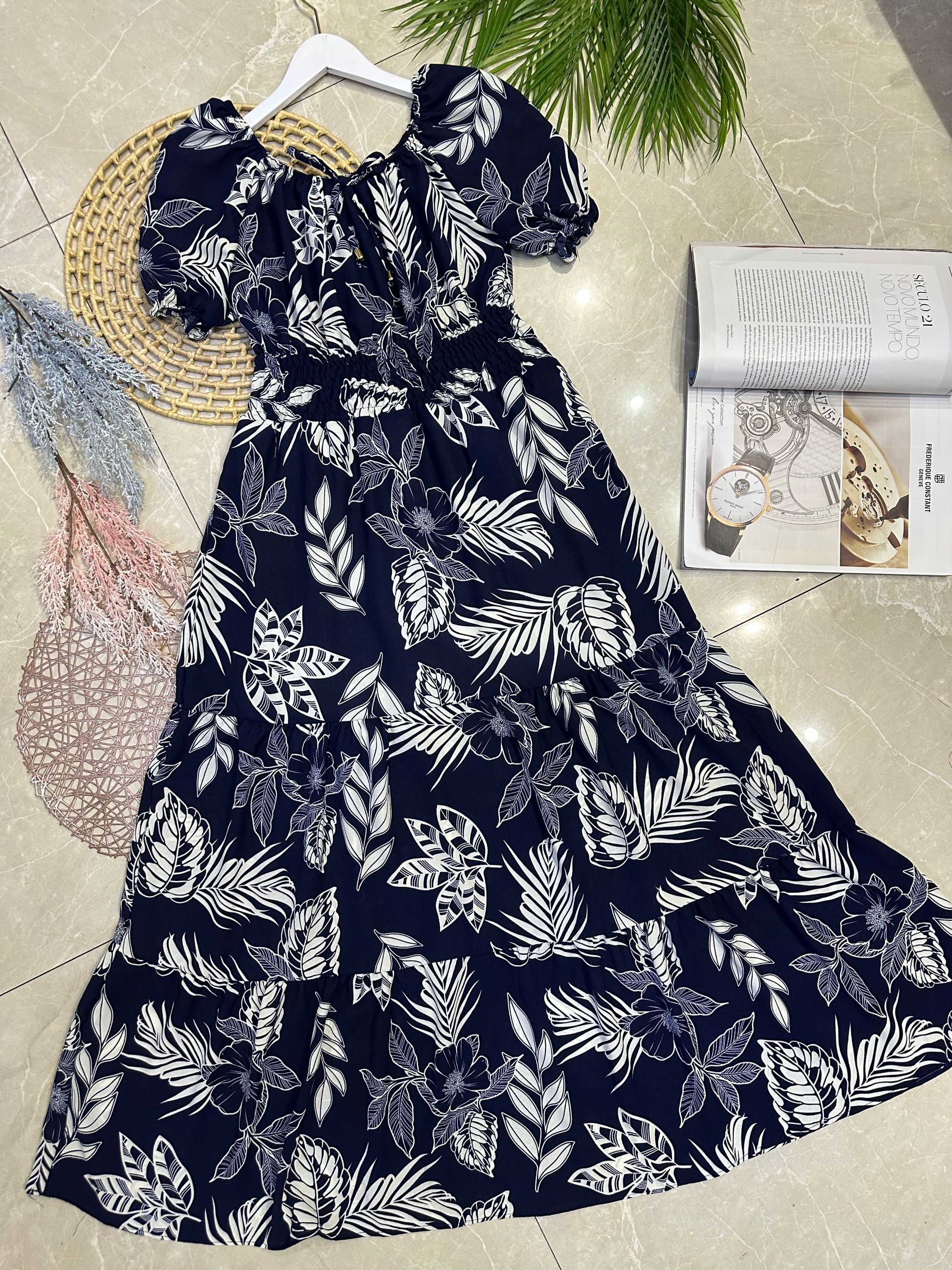 Vestido longo com forro duna