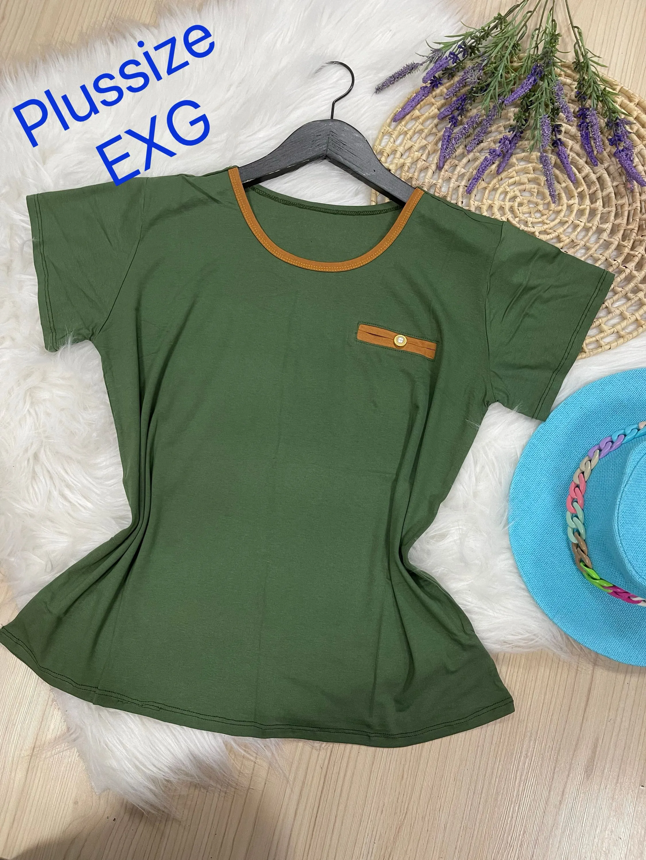 Plussize Blusa manga curta tecido viscolycra estica Maya modas