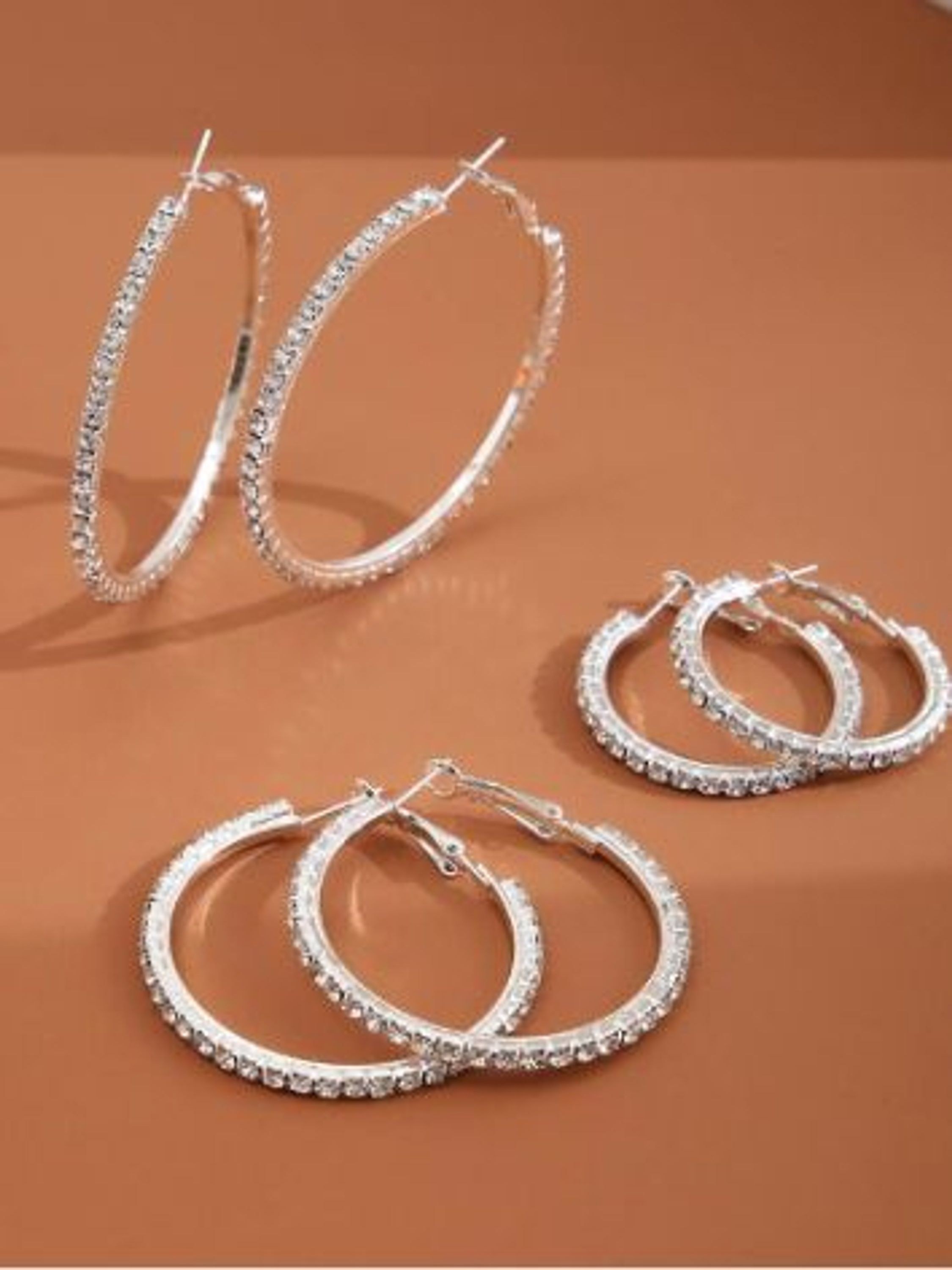 Brinco de Argola com Strass Pedra Zircônia-478