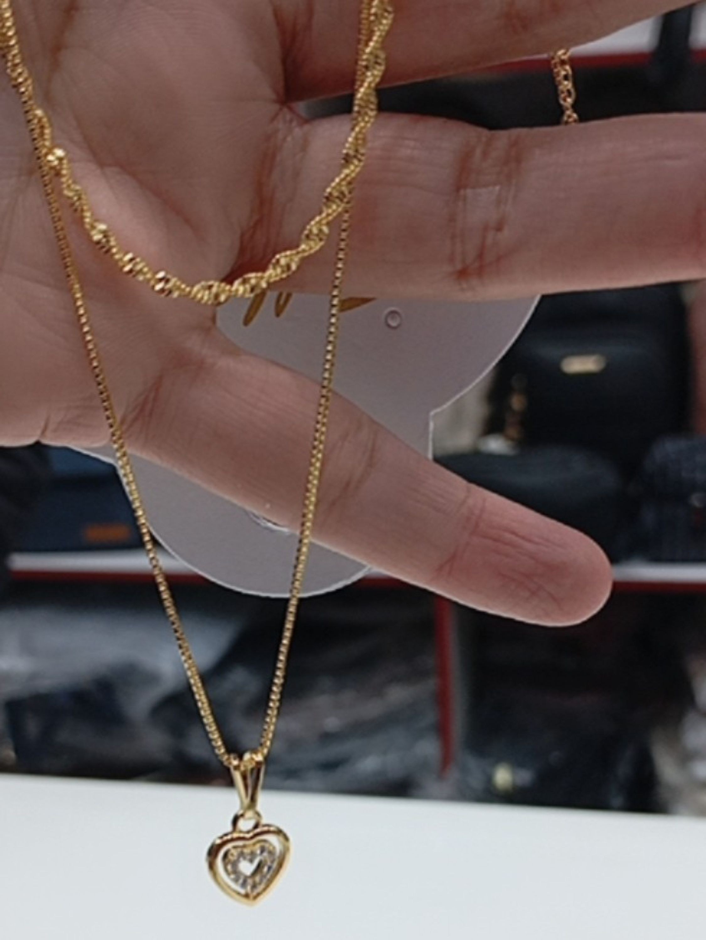 Colar coração brilhante 040