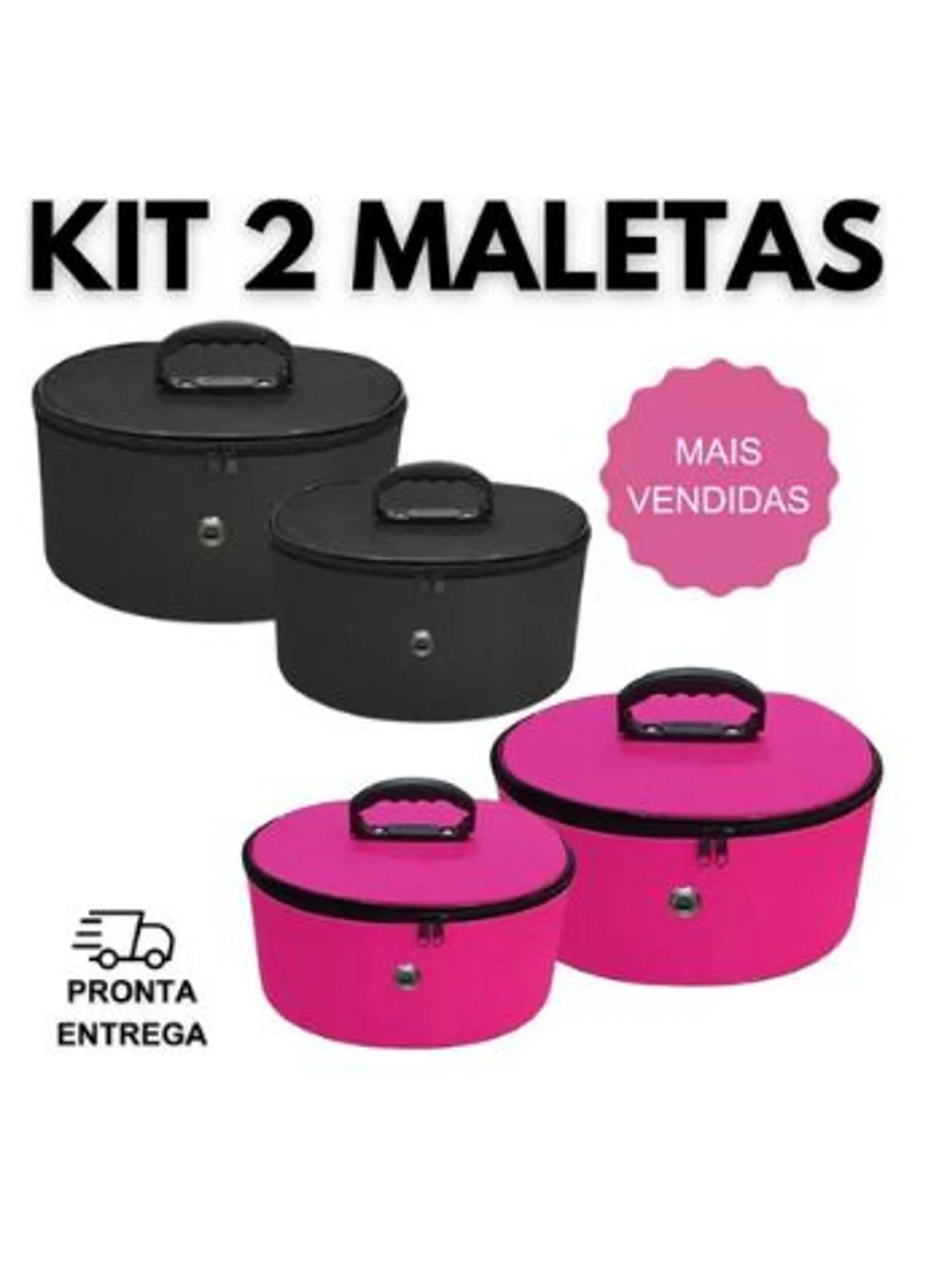 Kit de Maleta de Maquiagem e Esmalte-2424