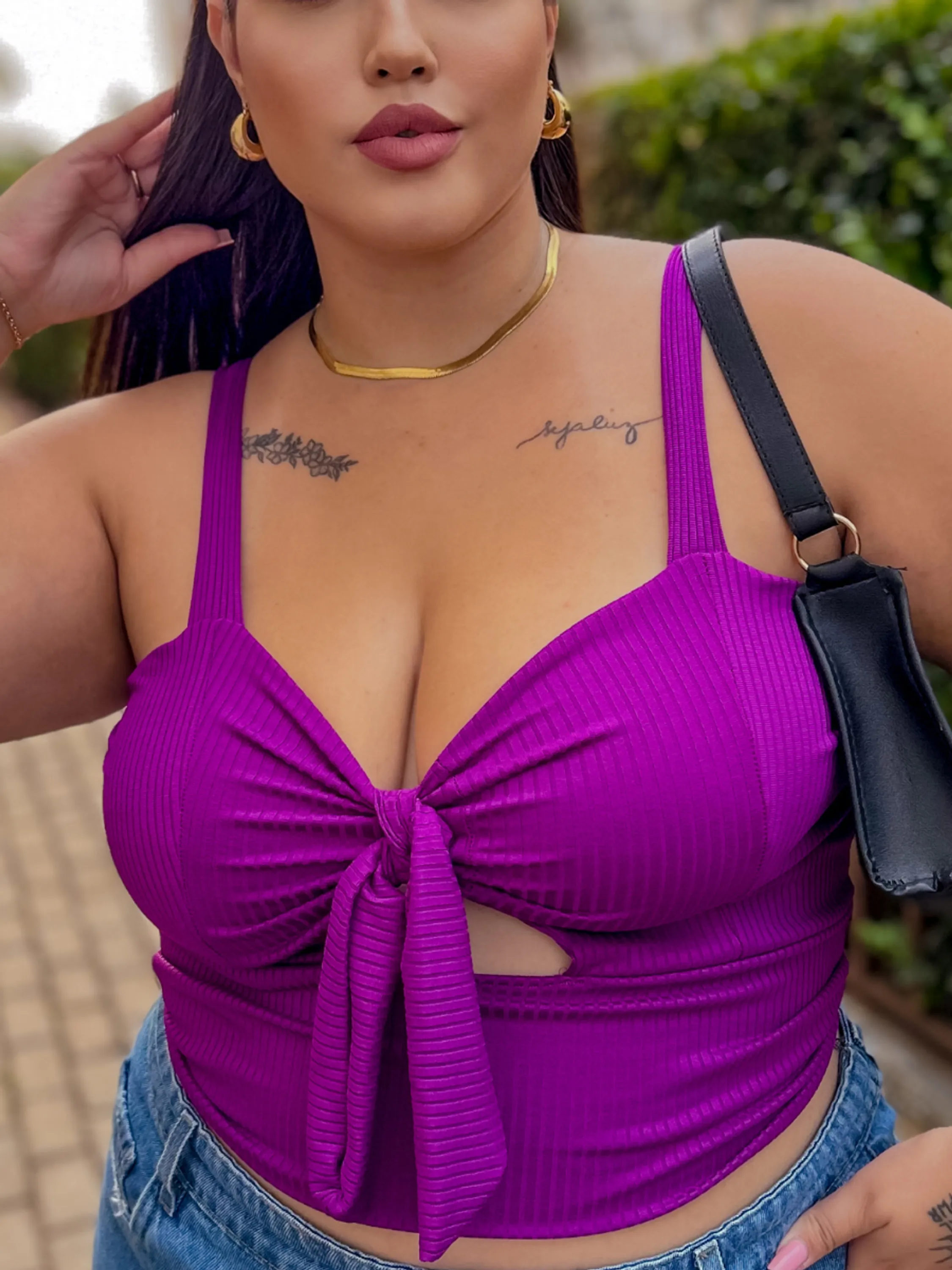 Cropped Feminino Plus Size Júlia