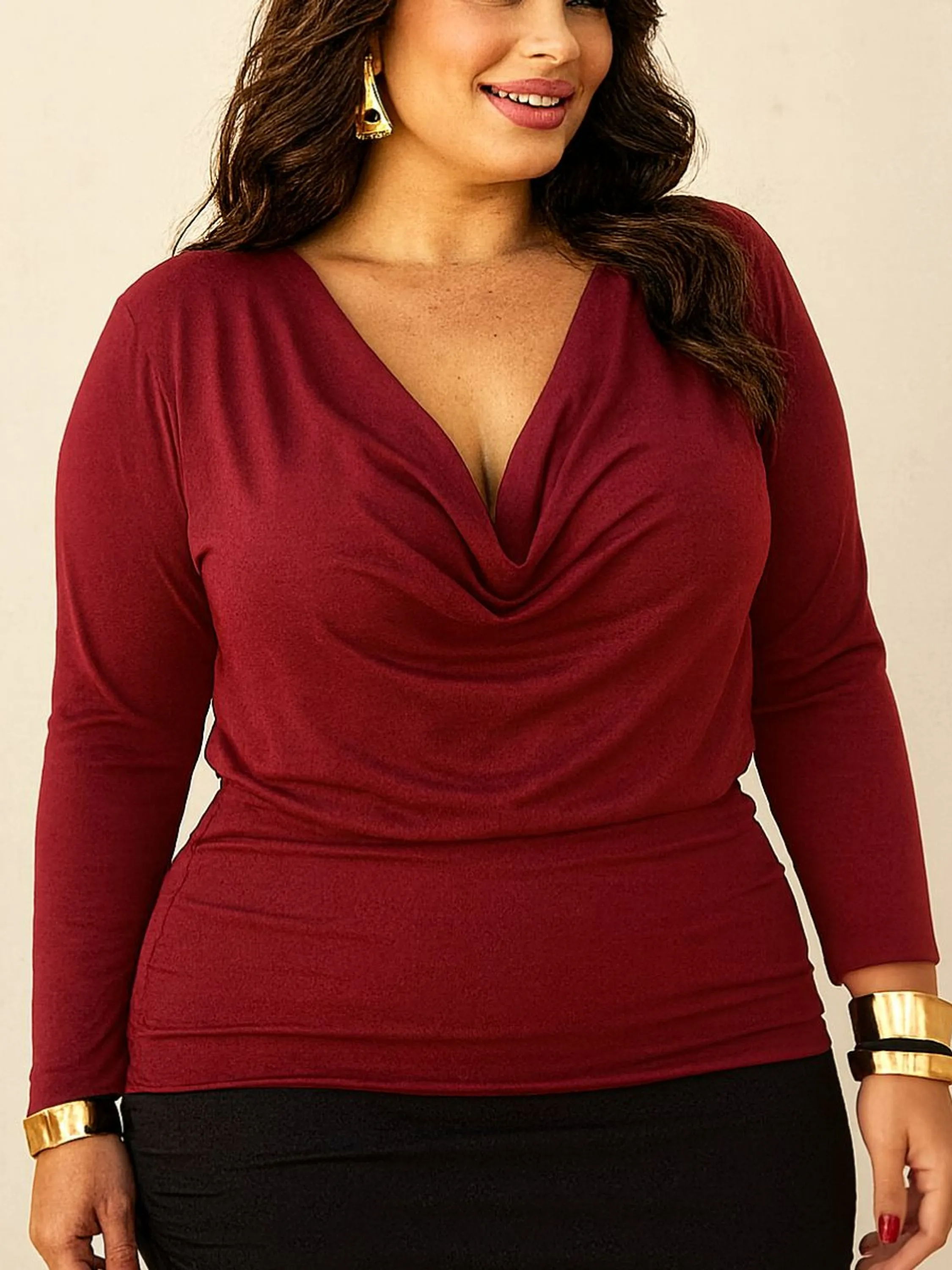 Blusa Feminina Gola Boba Plus Size