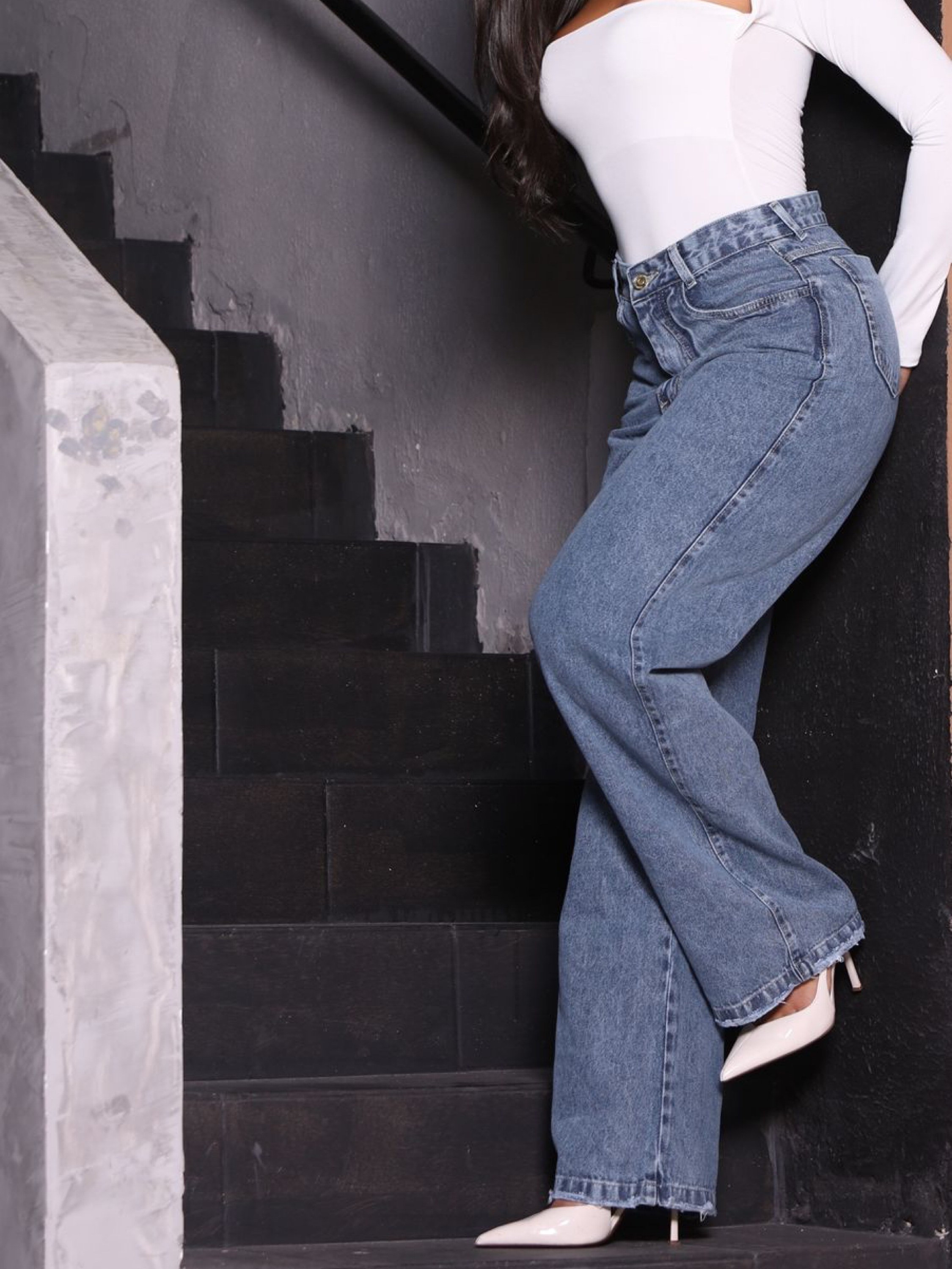 Wide leg 100% jeans