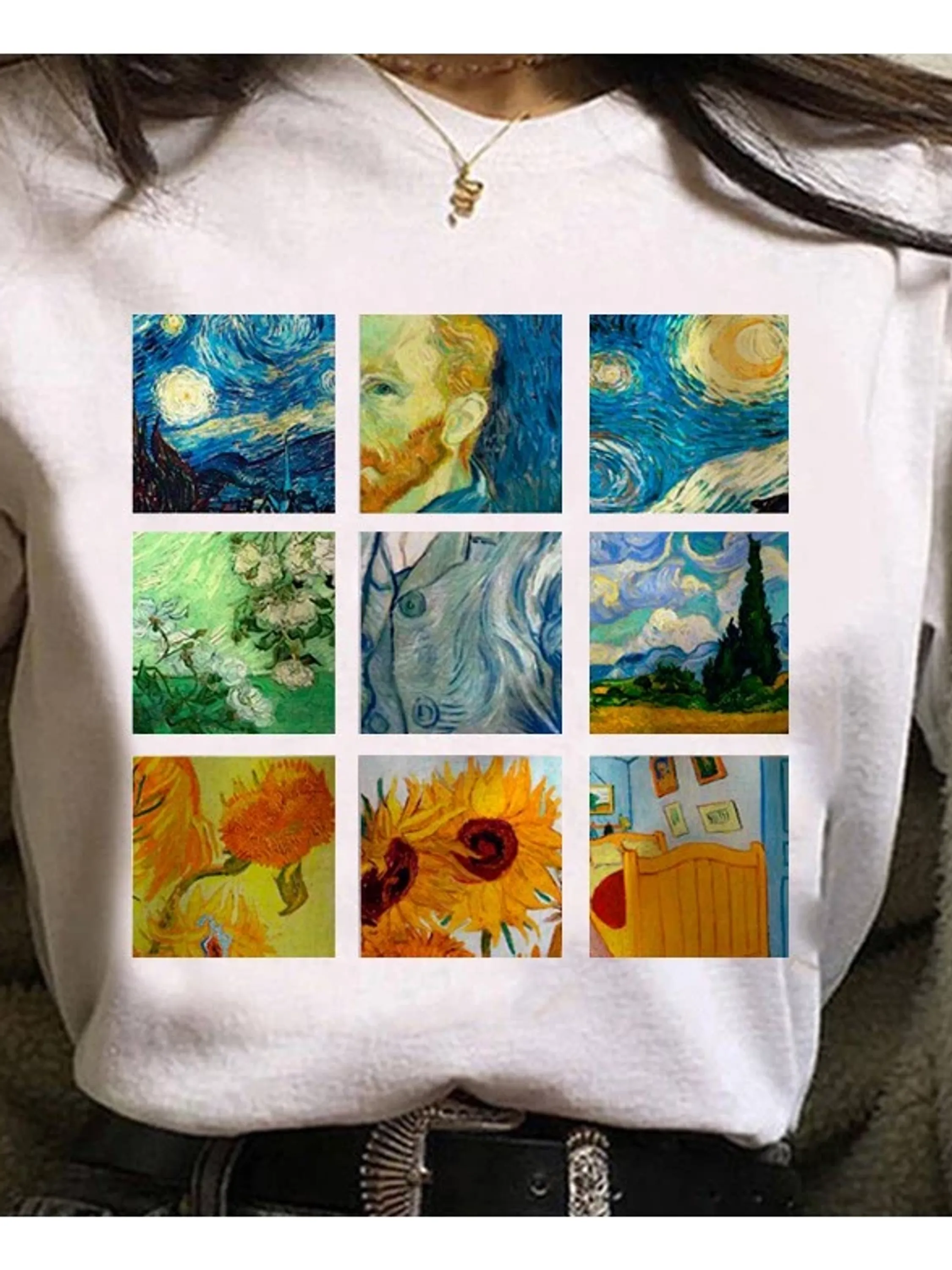 Camisetas Vincent Van Gogh Camisa Arte Mix Art Van Gogh Babylook Blusa