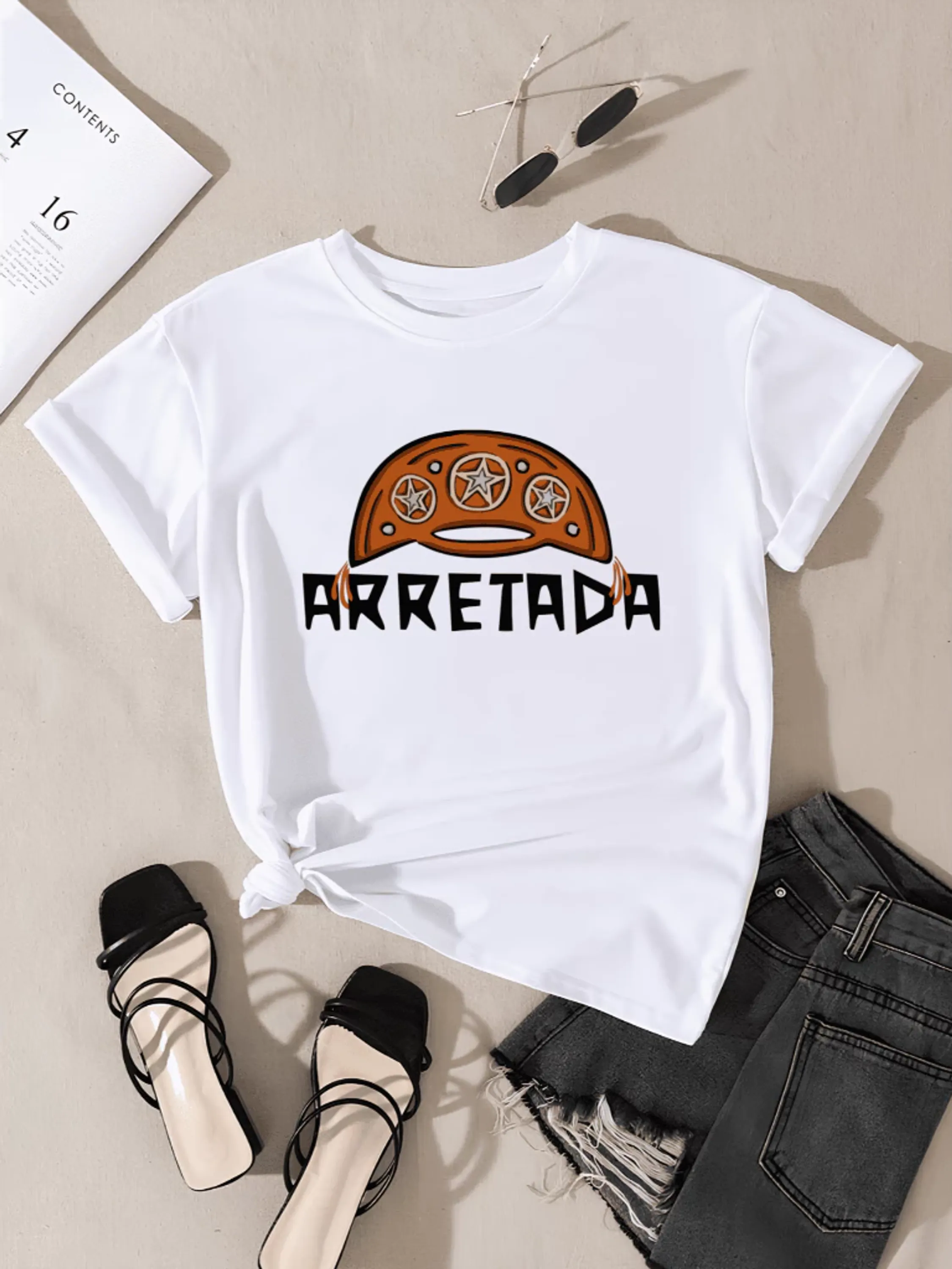 Camiseta Estampa Arretada Feminina T Shirt Algodão Confort Casual