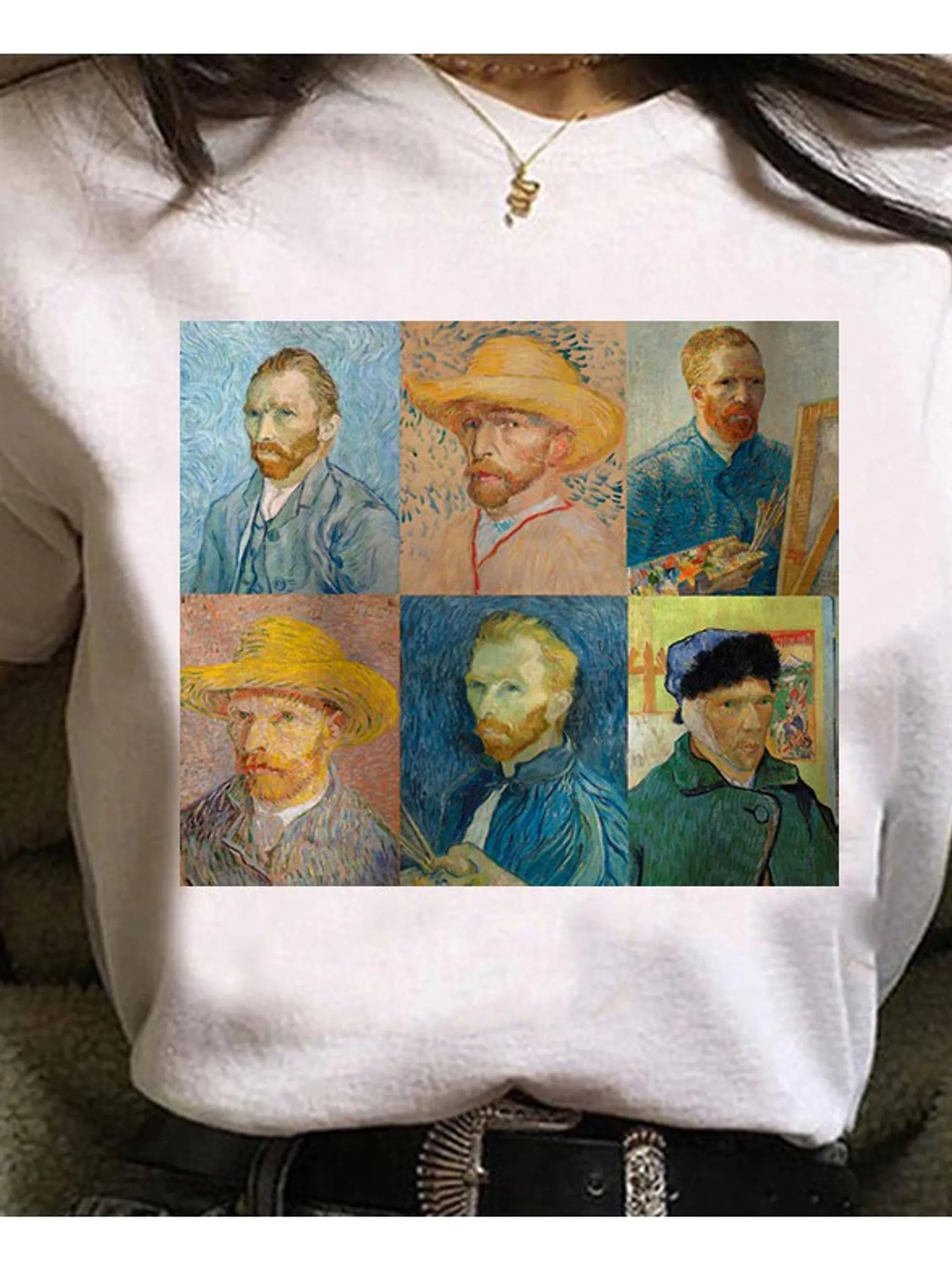 Camisetas Vincent Van Gogh Camisa Arte Unissex Blusa Algodão