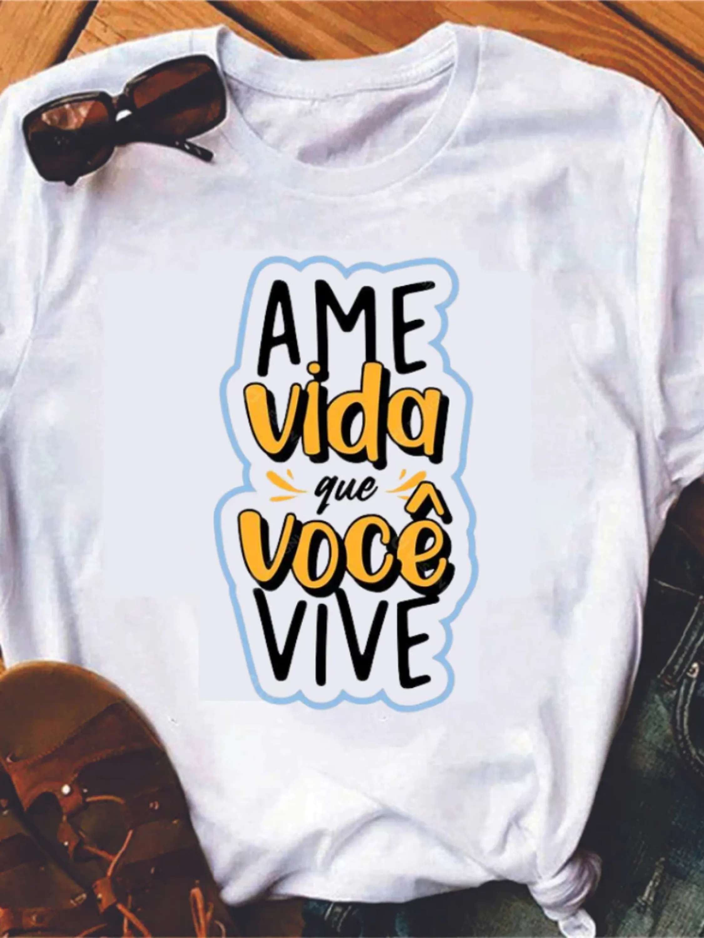 Camisetas Ame Vida Lindas T-shirts Estampadas Femininas Blusas